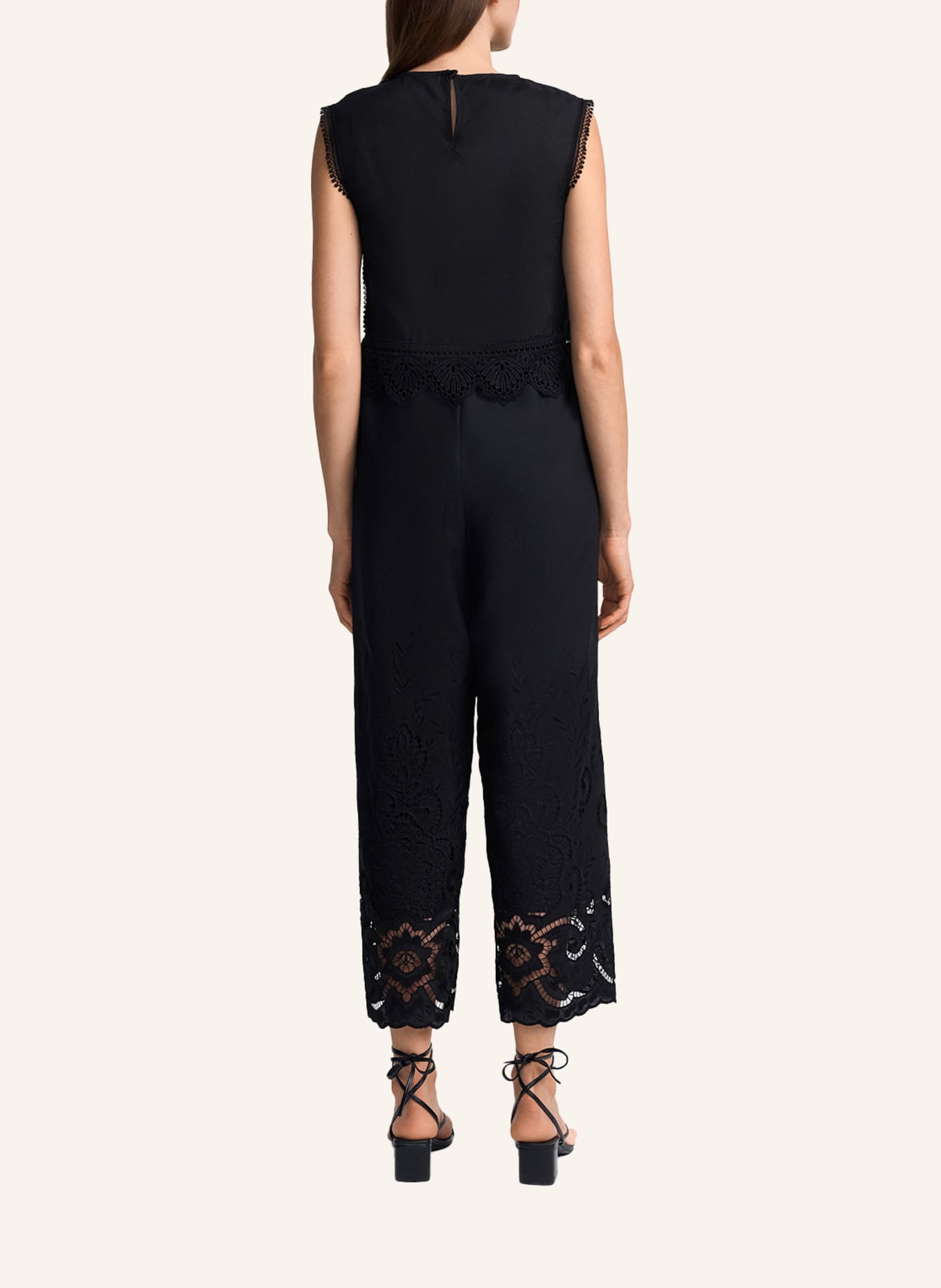 CLAIRE LUISE Hose mit Lochstickerei: SCHWARZ