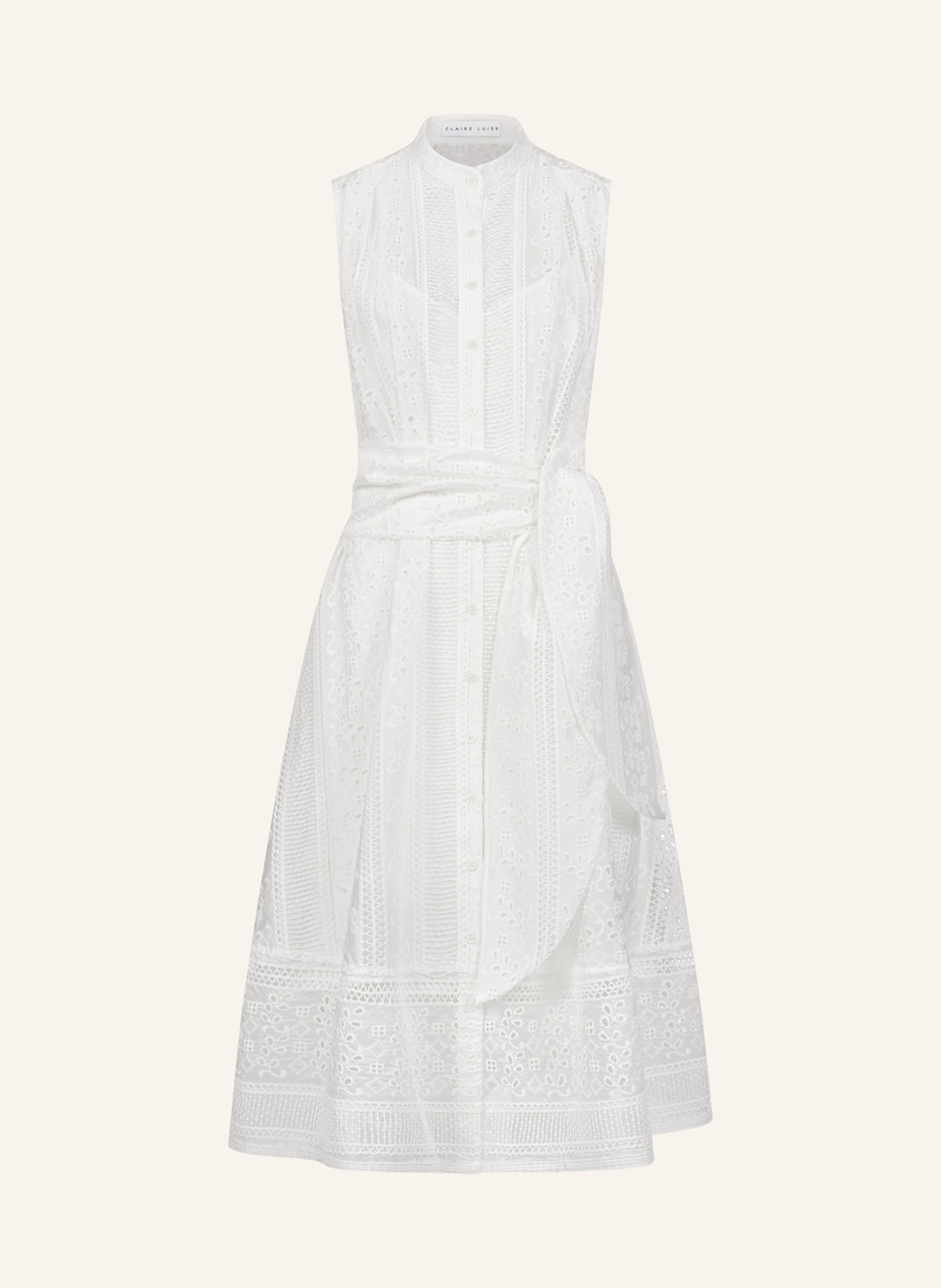 CLAIRE LUISE Midikleid Hochgeschlossen: ECRU