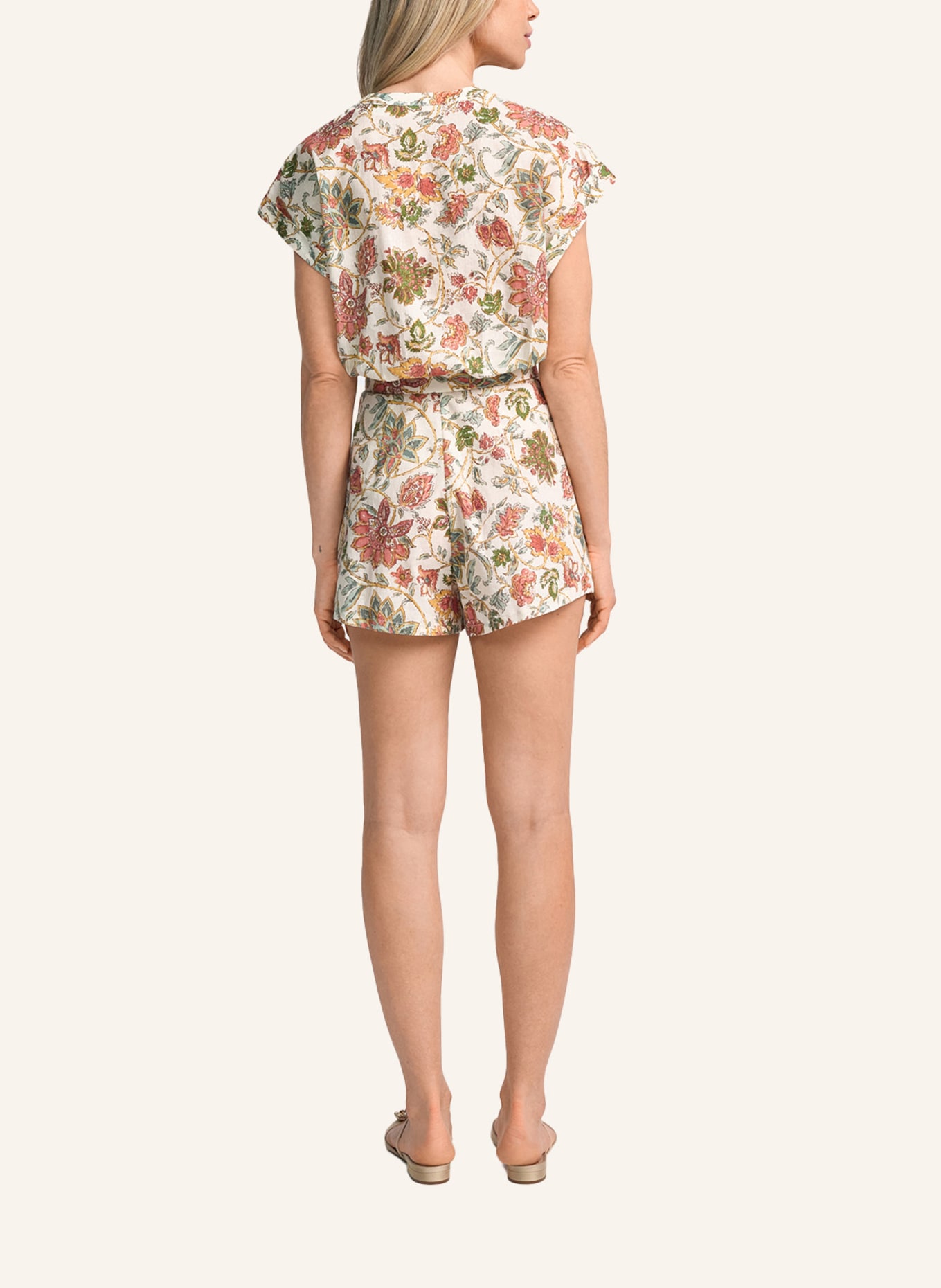 CLAIRE LUISE Jumpsuit mit Gürtel: BEIGE