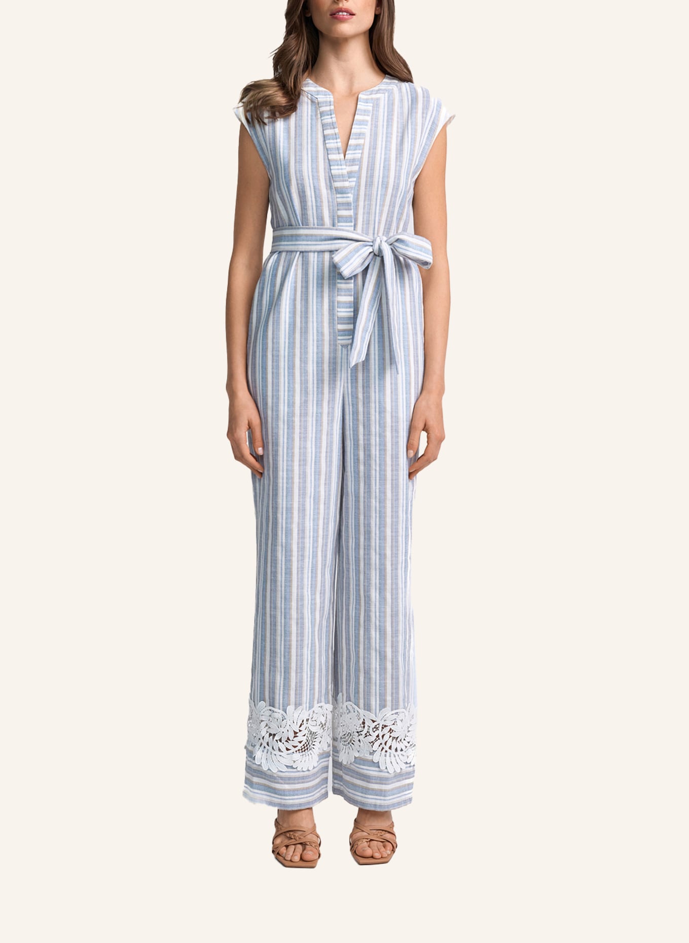 CLAIRE LUISE Gestreifter Jumpsuit: BLAU