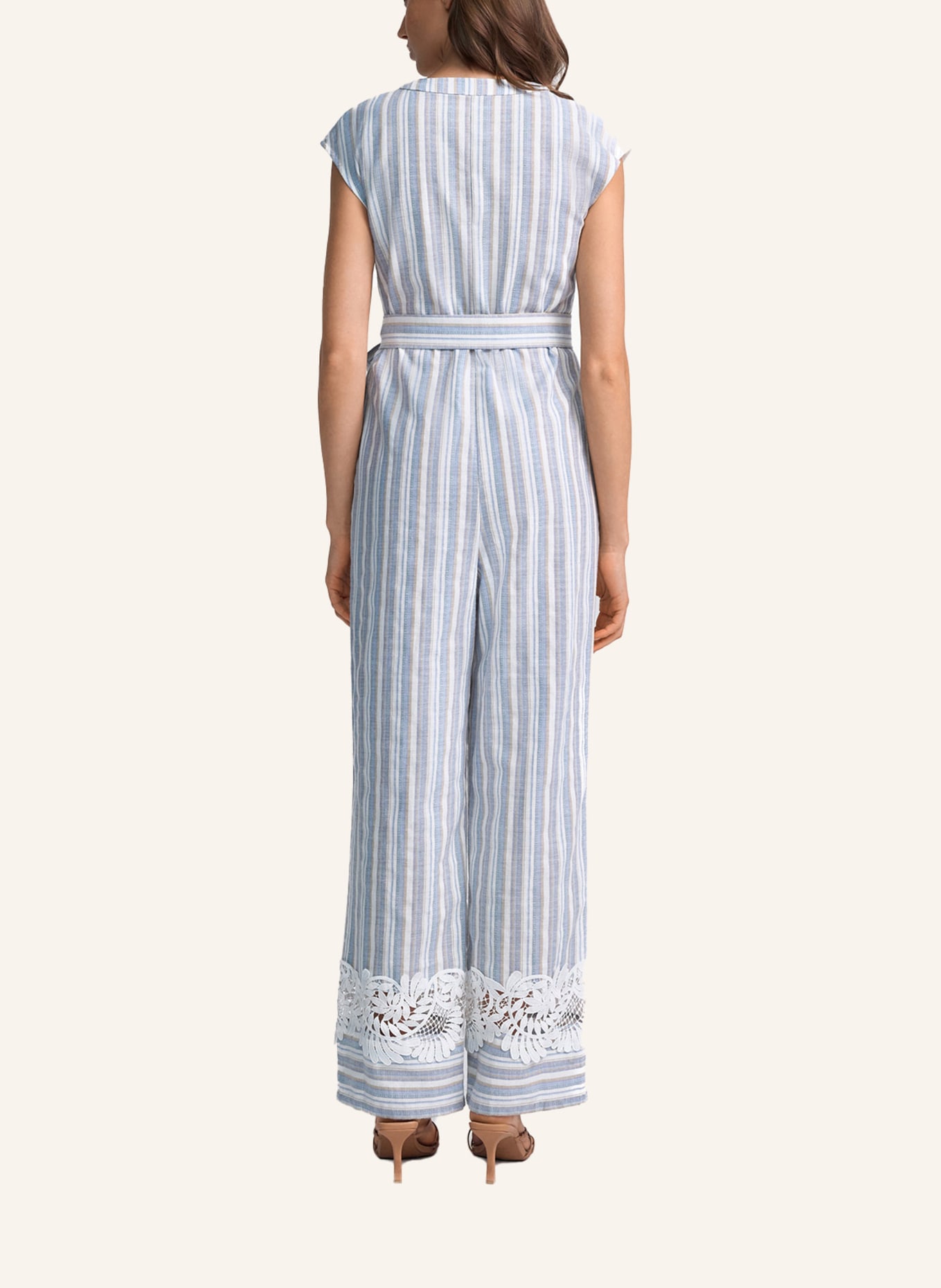 CLAIRE LUISE Gestreifter Jumpsuit: BLAU