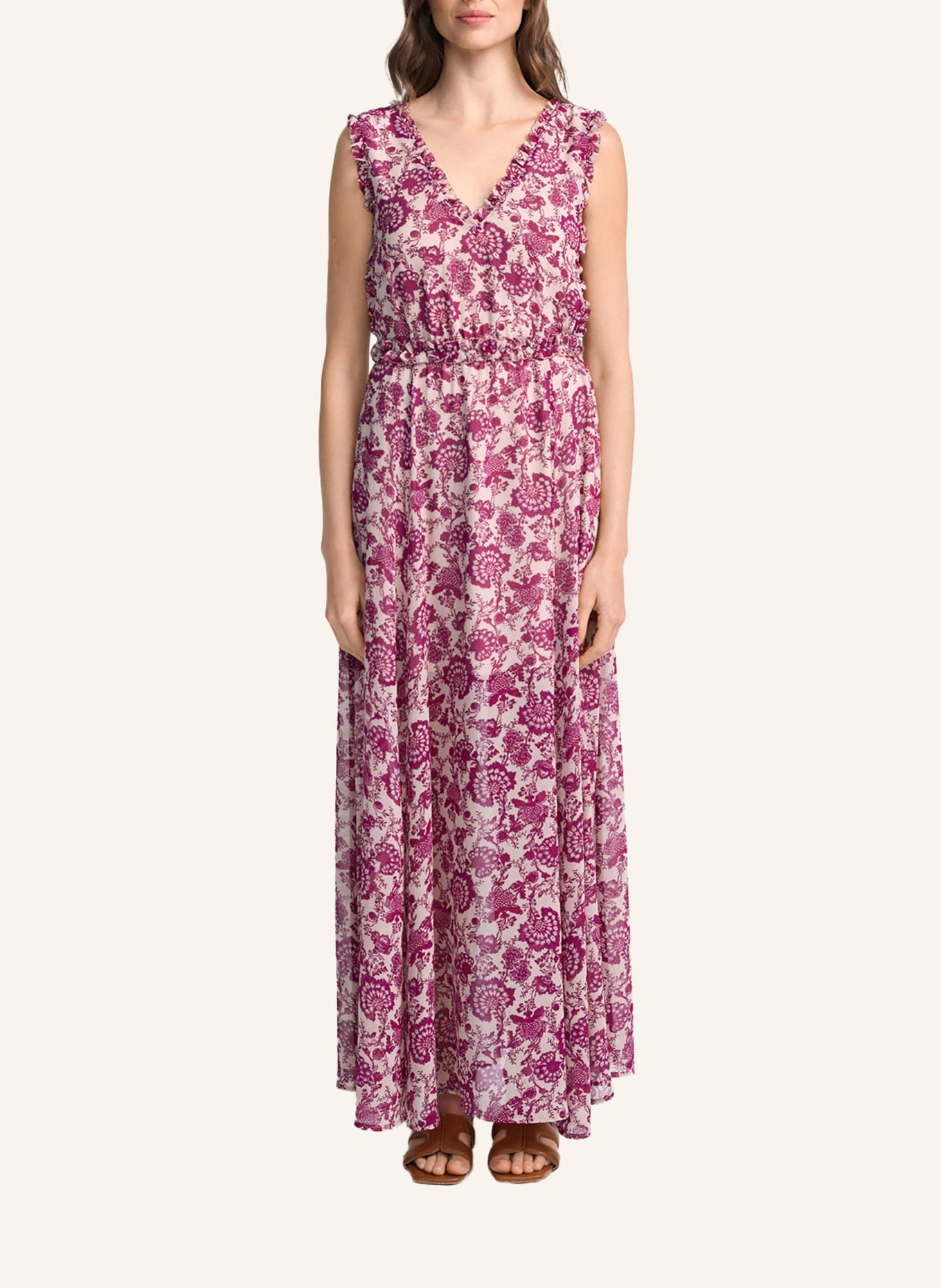 CLAIRE LUISE Talliertes Maxikleid: LILA