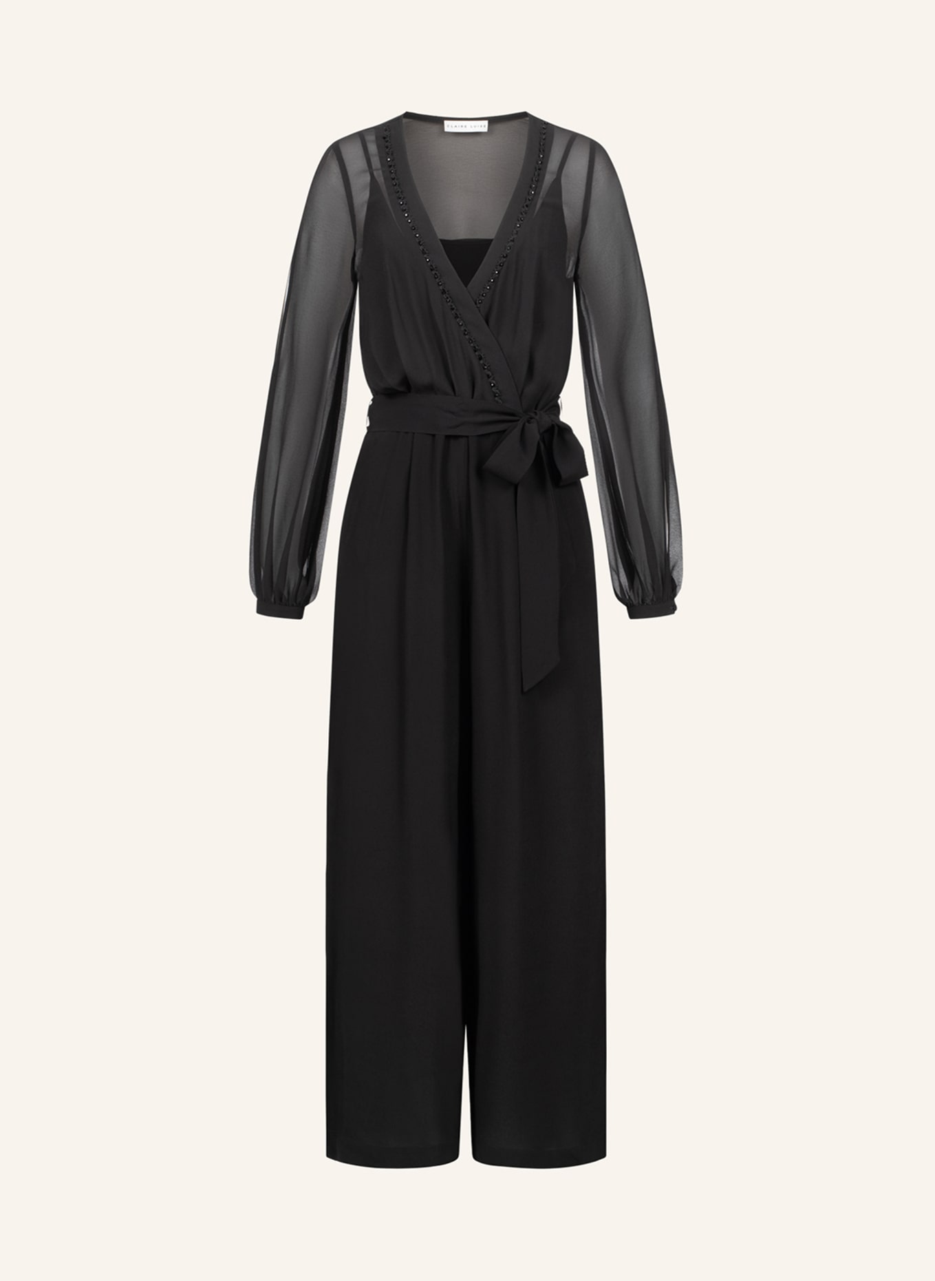 CLAIRE LUISE Eleganter Jumpsuit: SCHWARZ