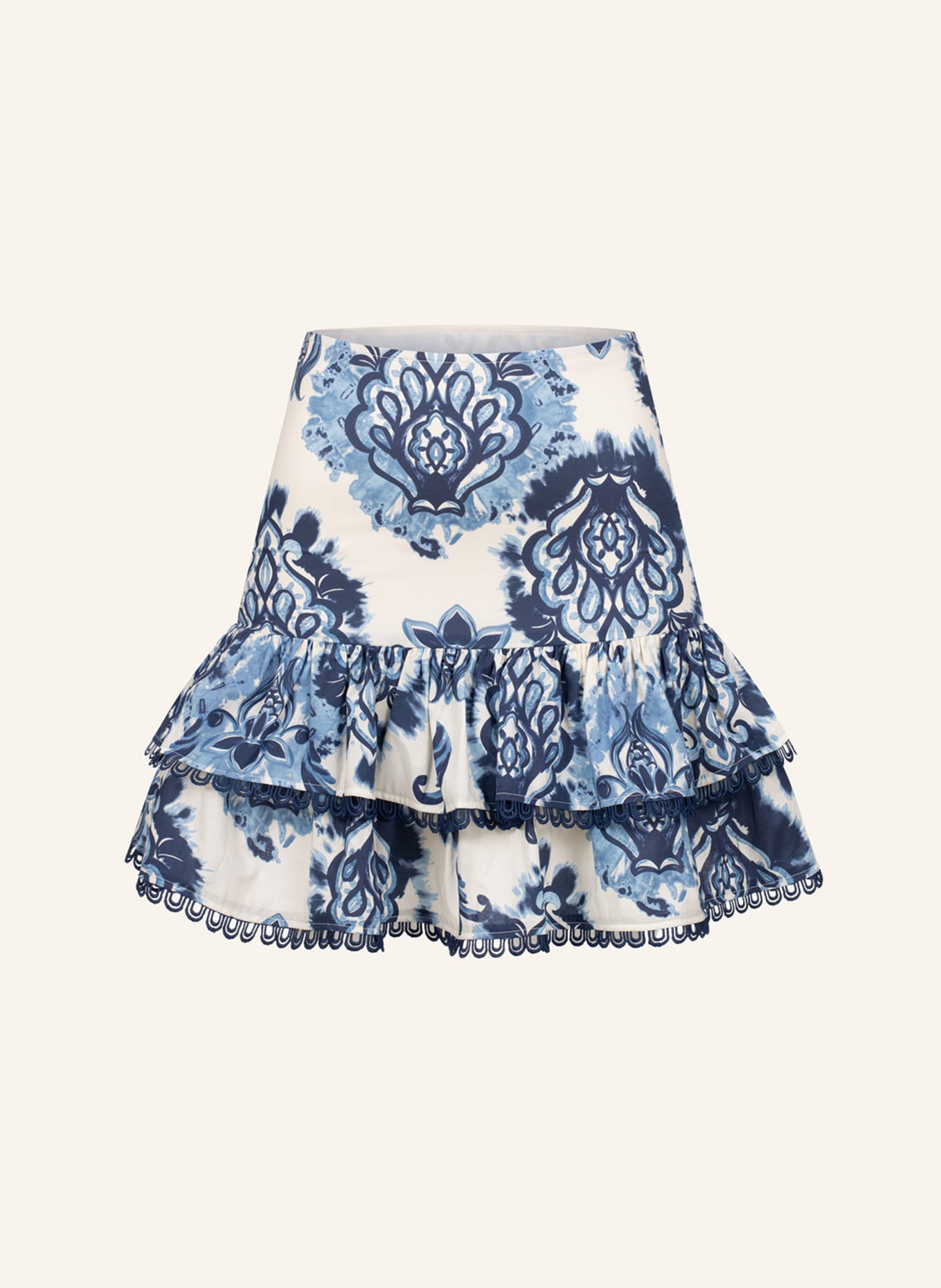 CLAIRE LUISE Floraler Minirock: BLAU