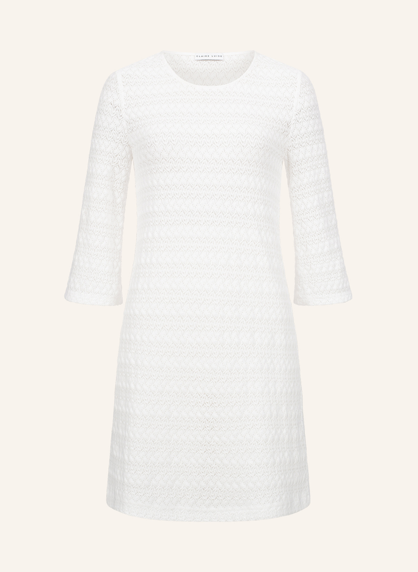 CLAIRE LUISE Unifarbenes Minikleid: ECRU