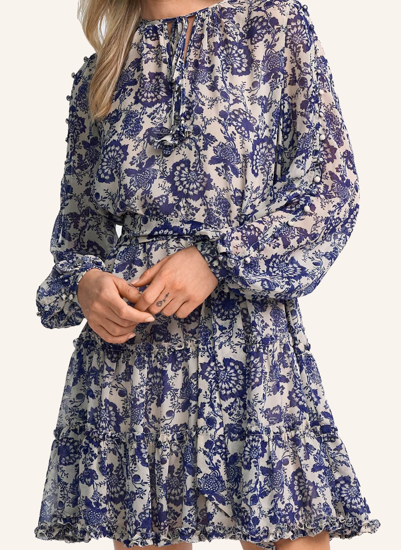 CLAIRE LUISE Flatterkleid Floral: BLAU