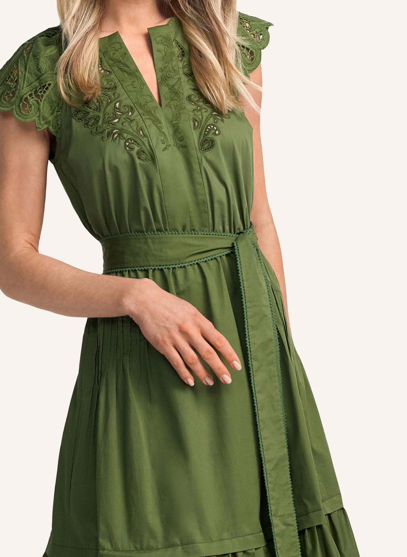 CLAIRE LUISE Midikleid mit Stickerei: GRÜN