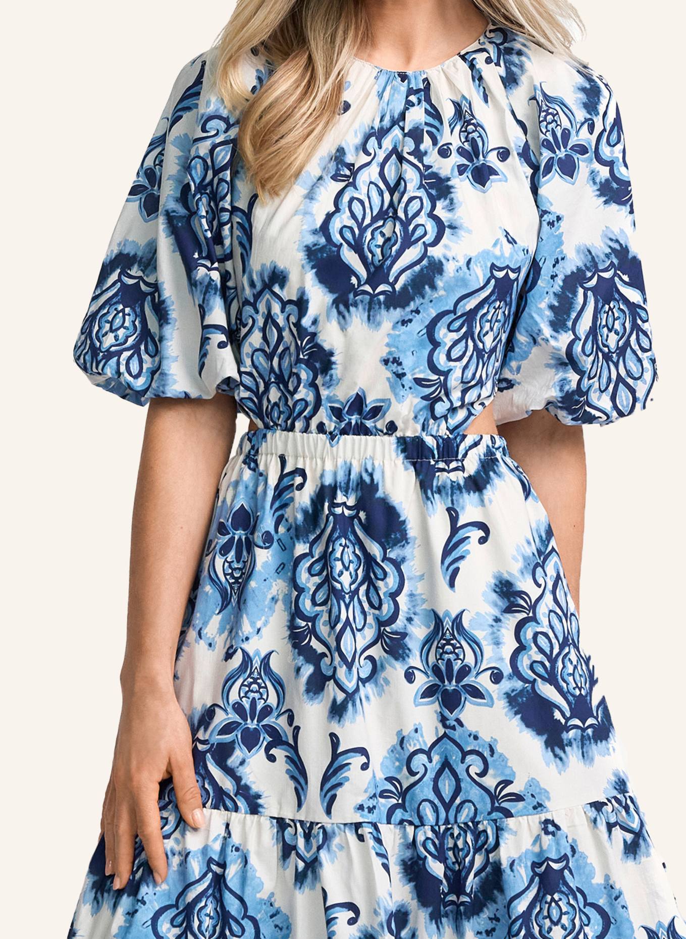 CLAIRE LUISE Cut-out Kleid Floral: BLAU