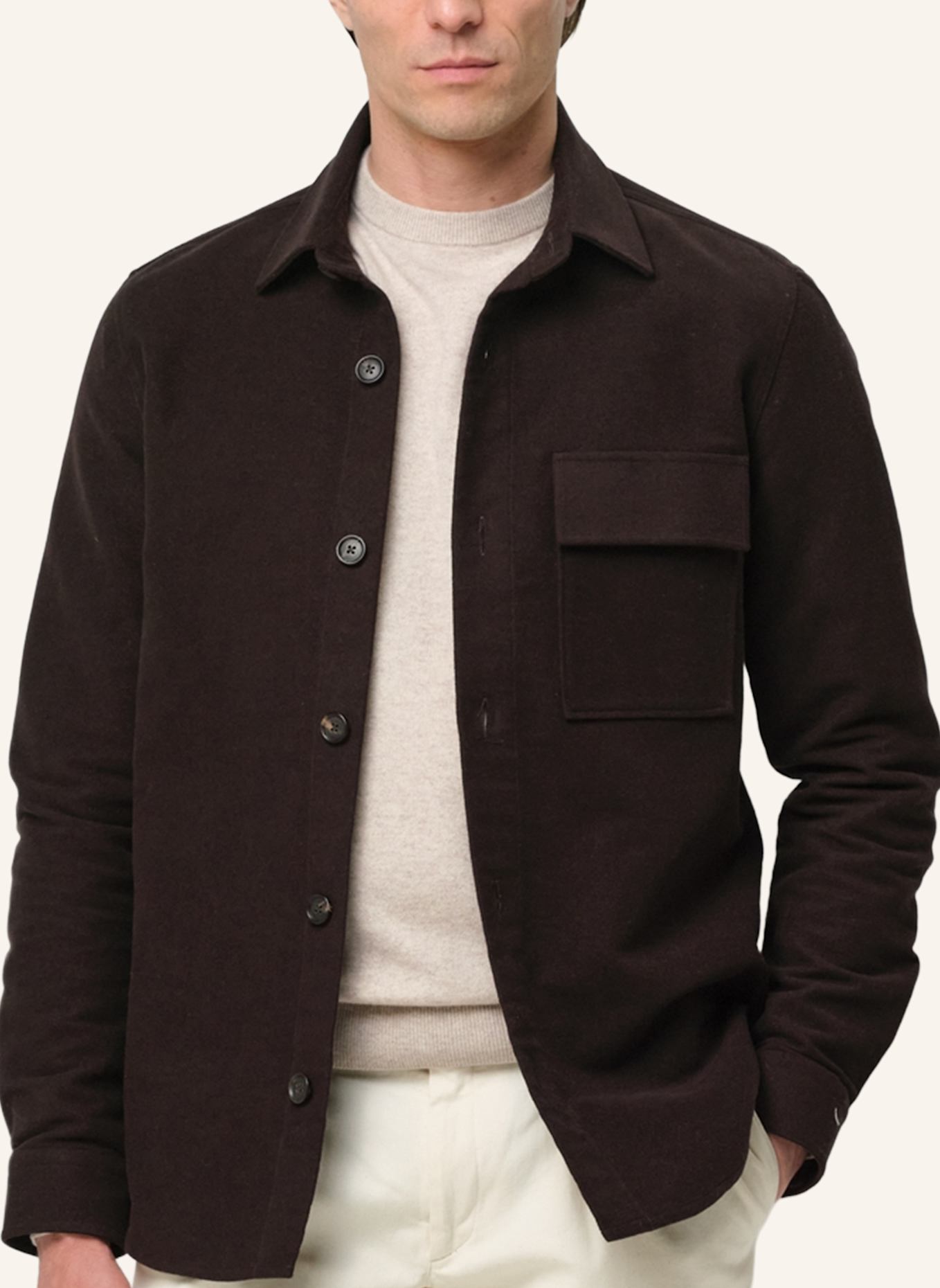 PROFUOMO Herren Overshirt: DUNKELBRAUN