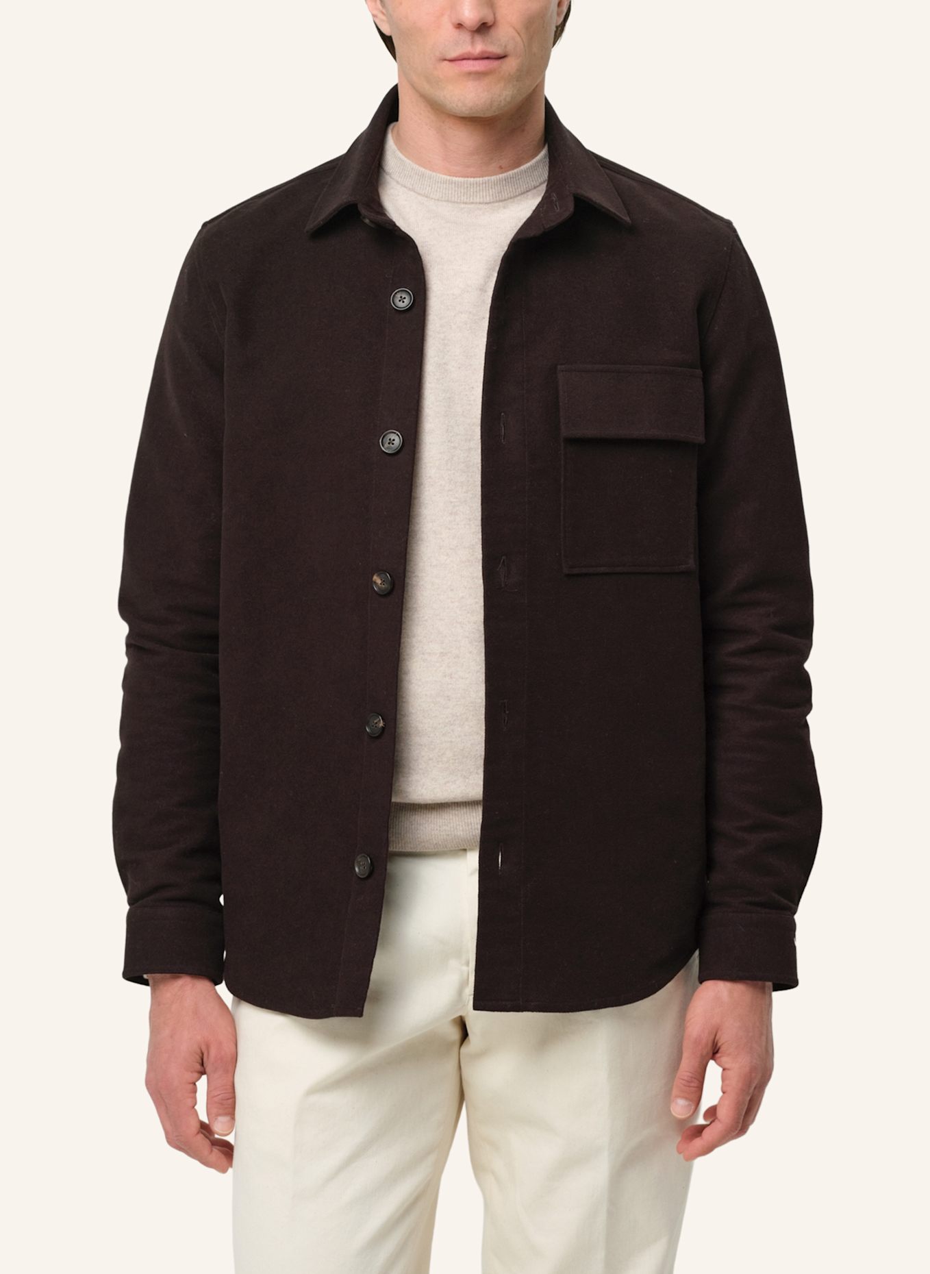 PROFUOMO Herren Overshirt: DUNKELBRAUN