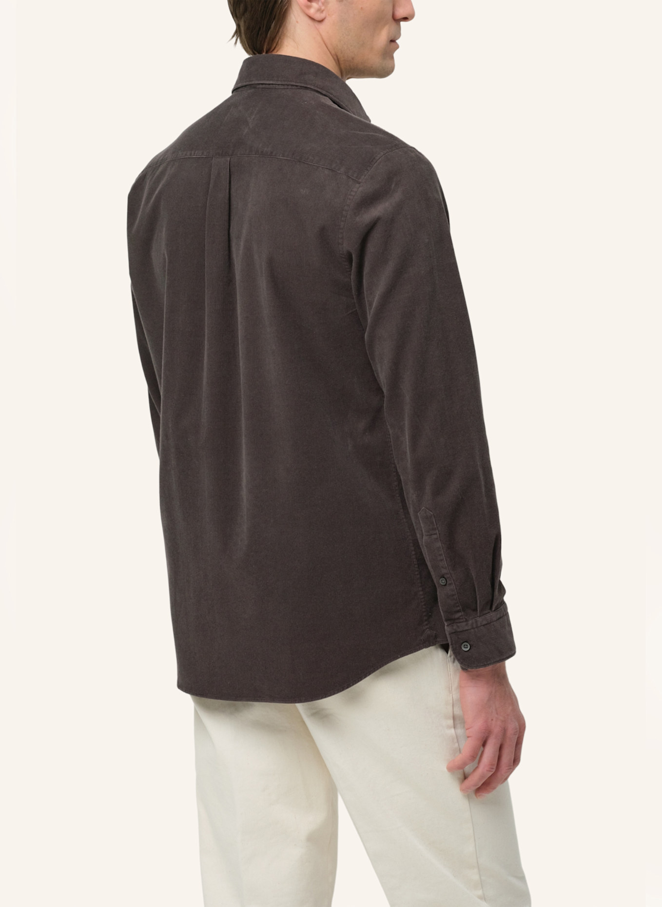 PROFUOMO Herren Hemd: CREME/ BRAUN