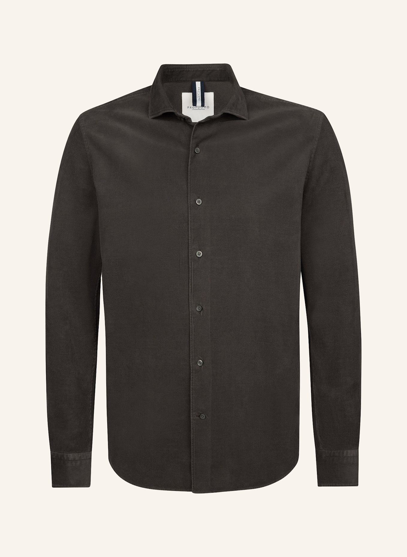 PROFUOMO Herren Hemd: CREME/ BRAUN
