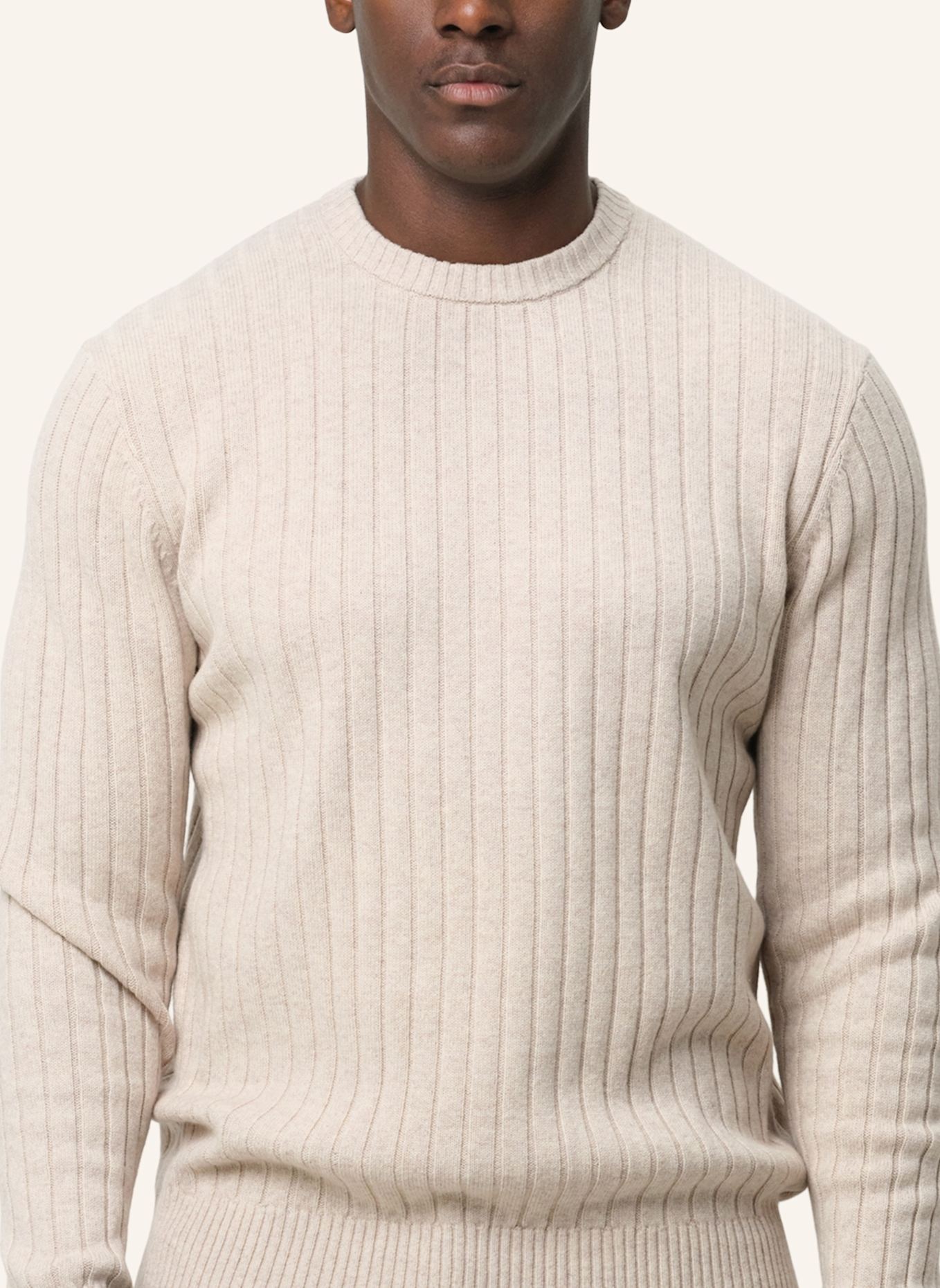 PROFUOMO Herren Pullover: HELLBRAUN