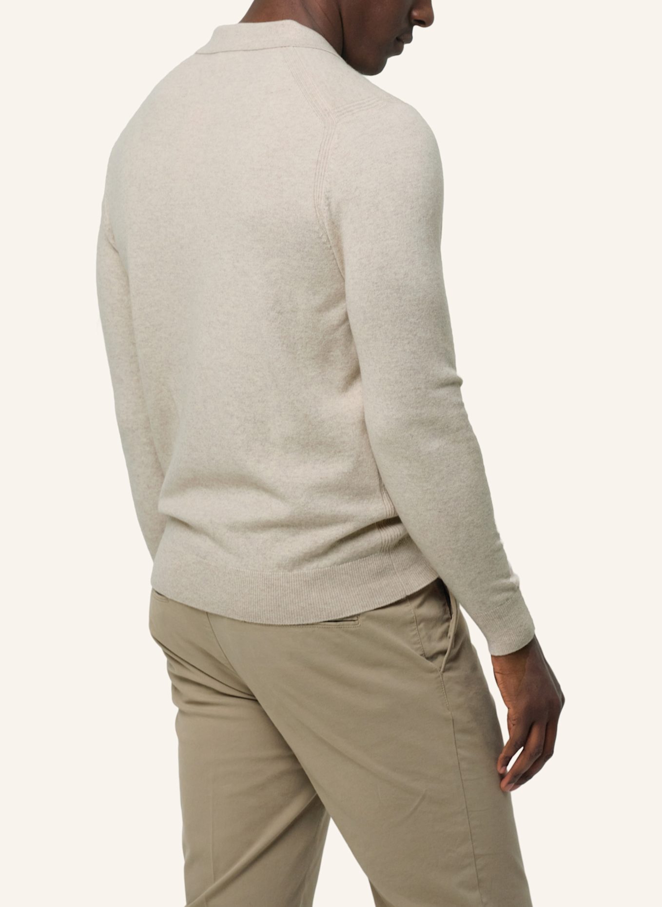 PROFUOMO Polo Langarm: HELLBRAUN