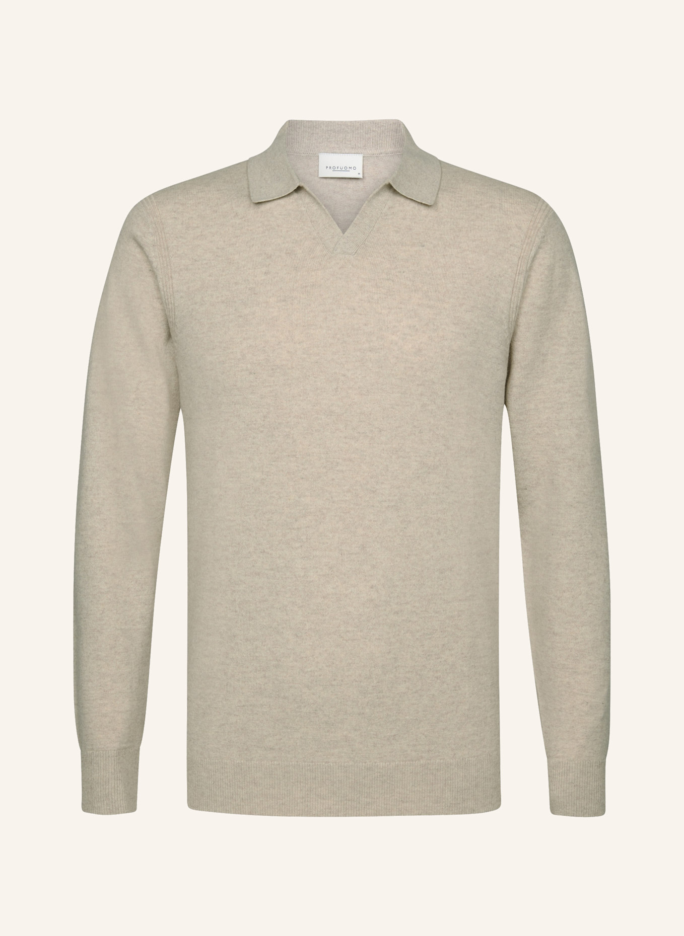 PROFUOMO Polo Langarm: HELLBRAUN