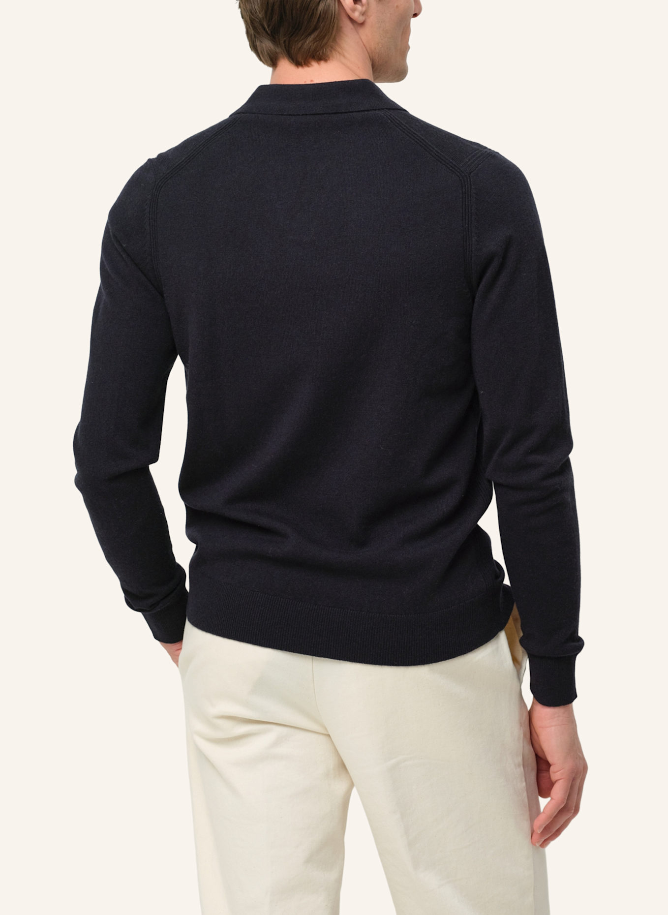 PROFUOMO Polo Langarm: BLAU