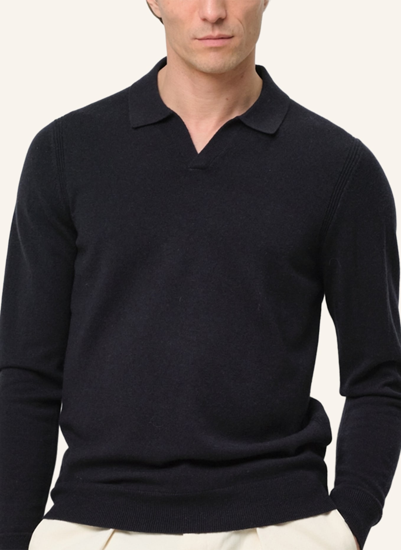 PROFUOMO Polo Langarm: BLAU