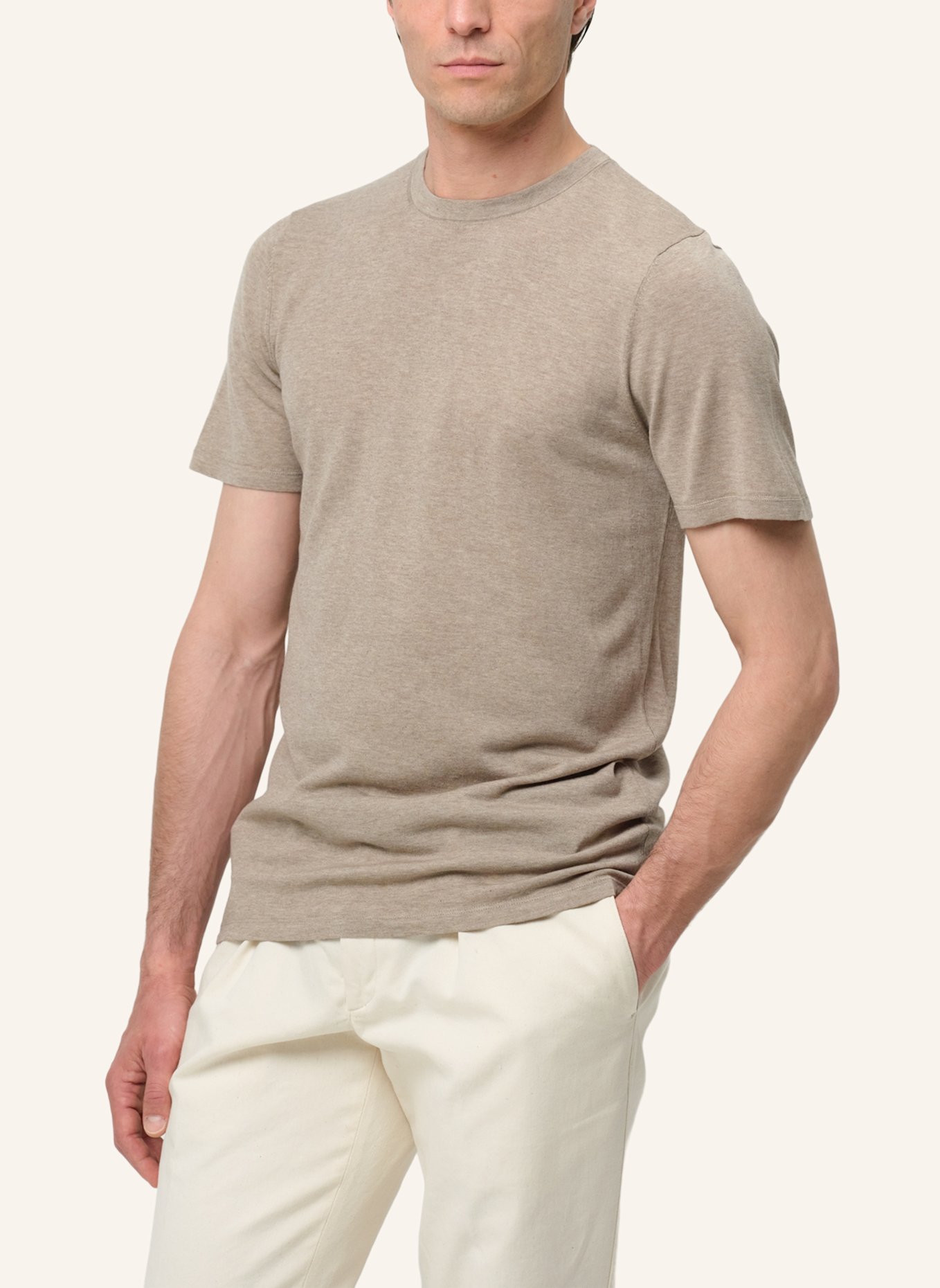 PROFUOMO T-Shirt kurzarm: CREME/ BEIGE