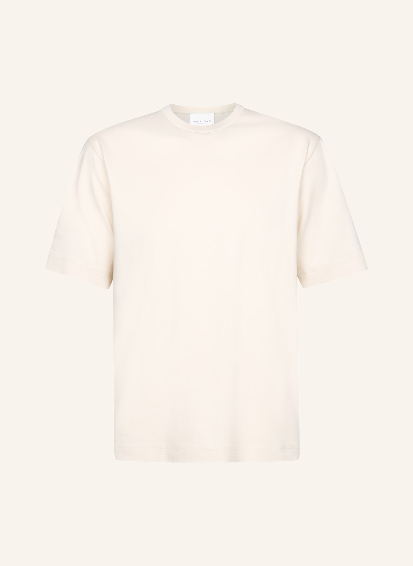 PROFUOMO T-Shirt kurzarm: WEISS/ BEIGE