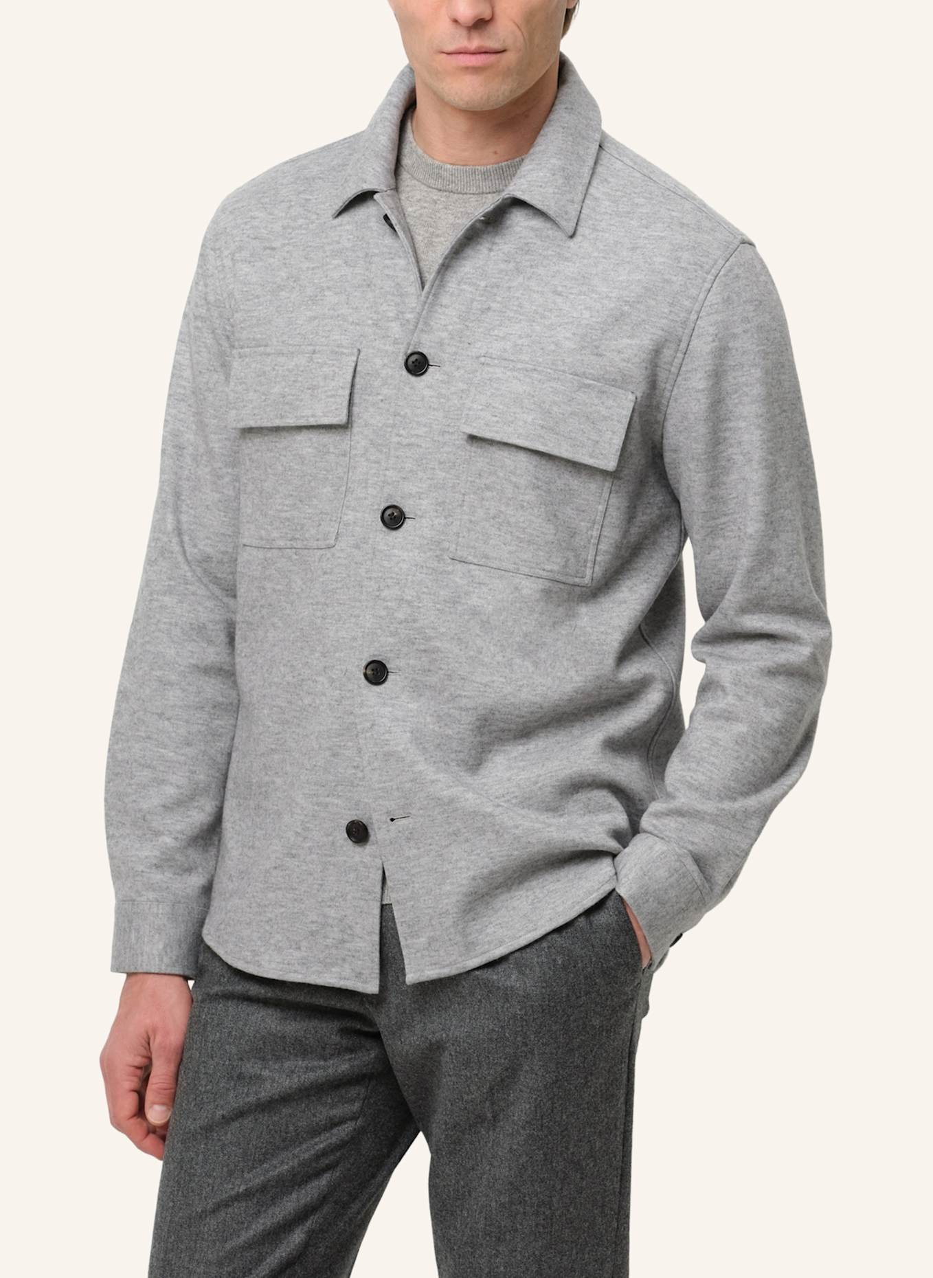 PROFUOMO Herren Overshirt: HELLGRAU