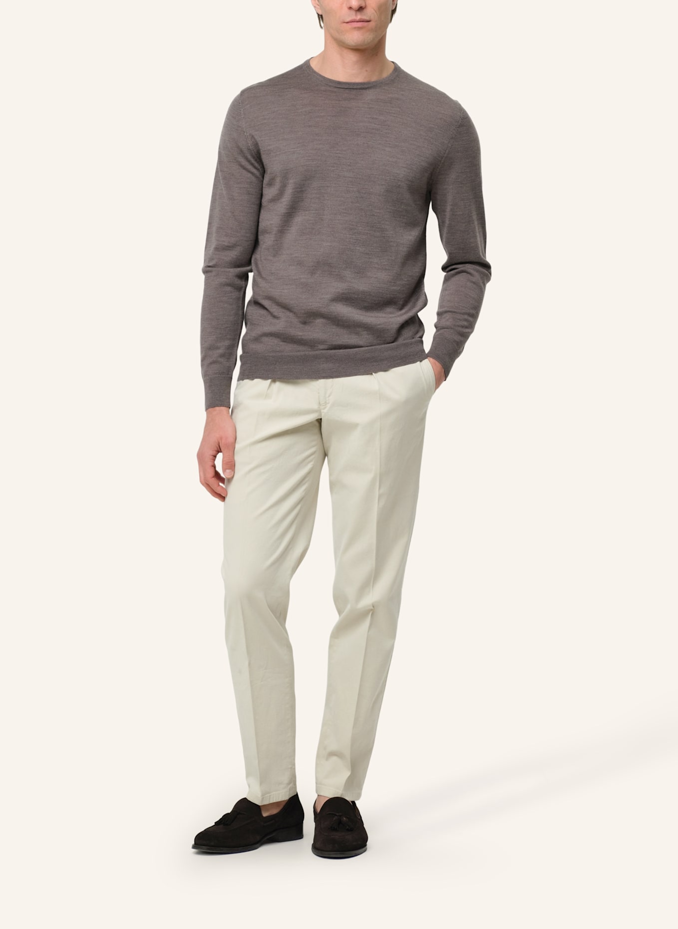 PROFUOMO Herren Pullover: BRAUN