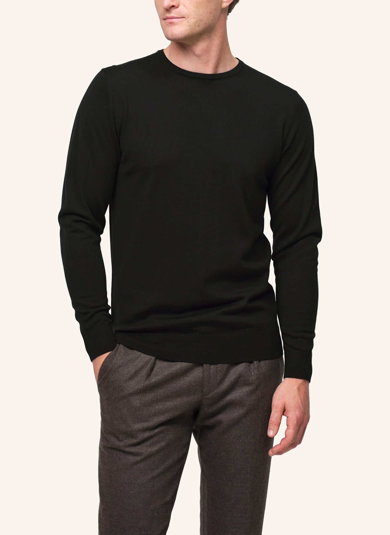 PROFUOMO Herren Pullover: SCHWARZ