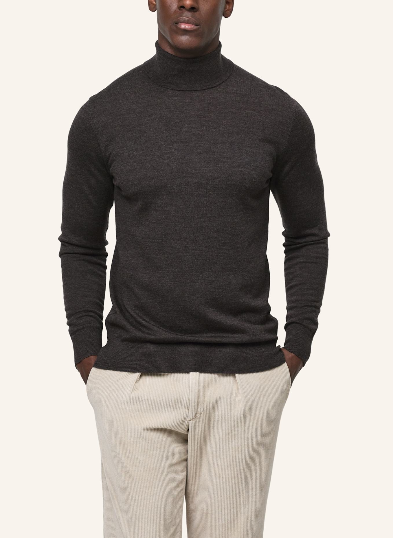 PROFUOMO Herren Rollkragenpullover: DUNKELBRAUN