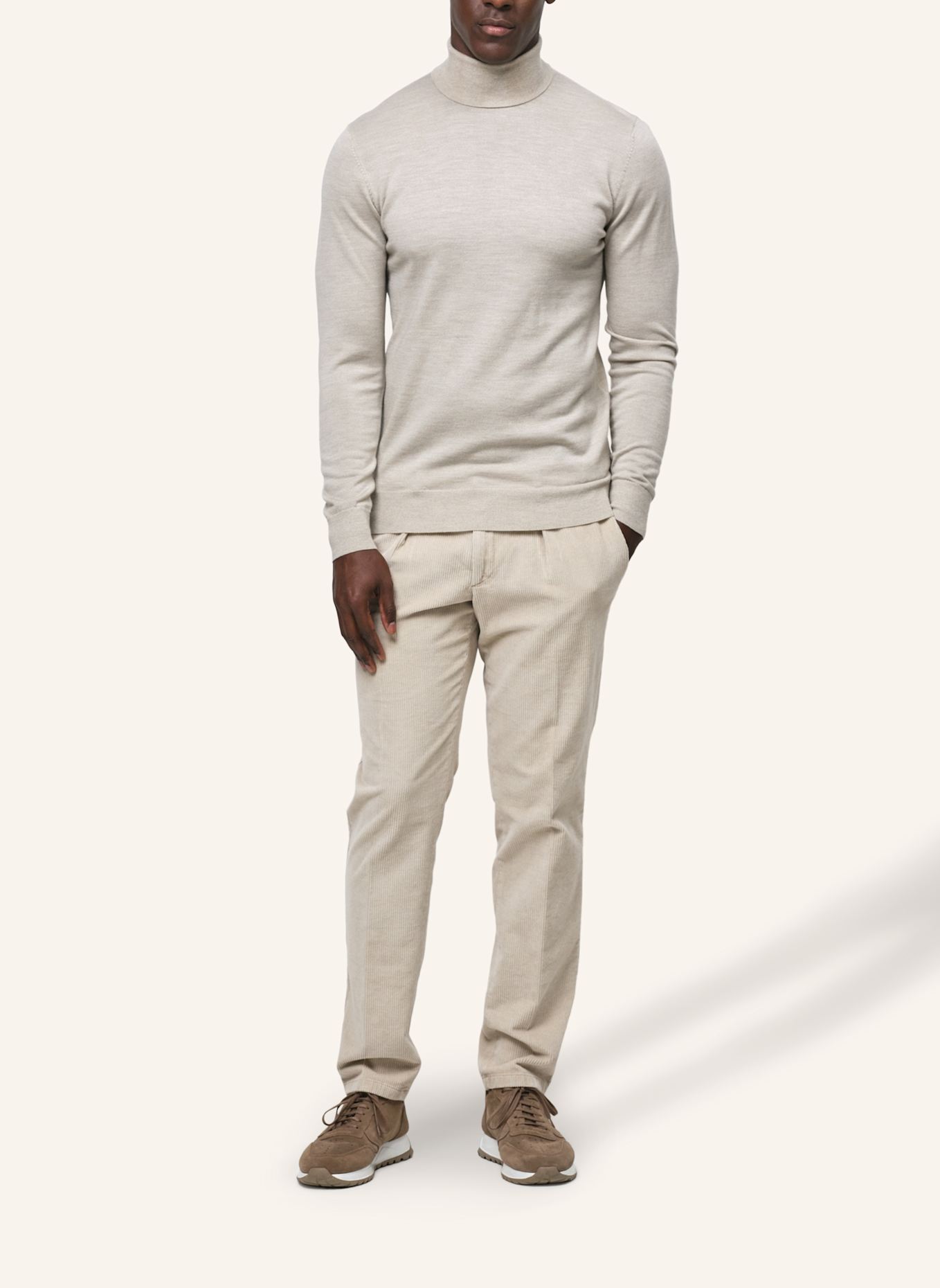 PROFUOMO Herren Rollkragenpullover: BEIGE