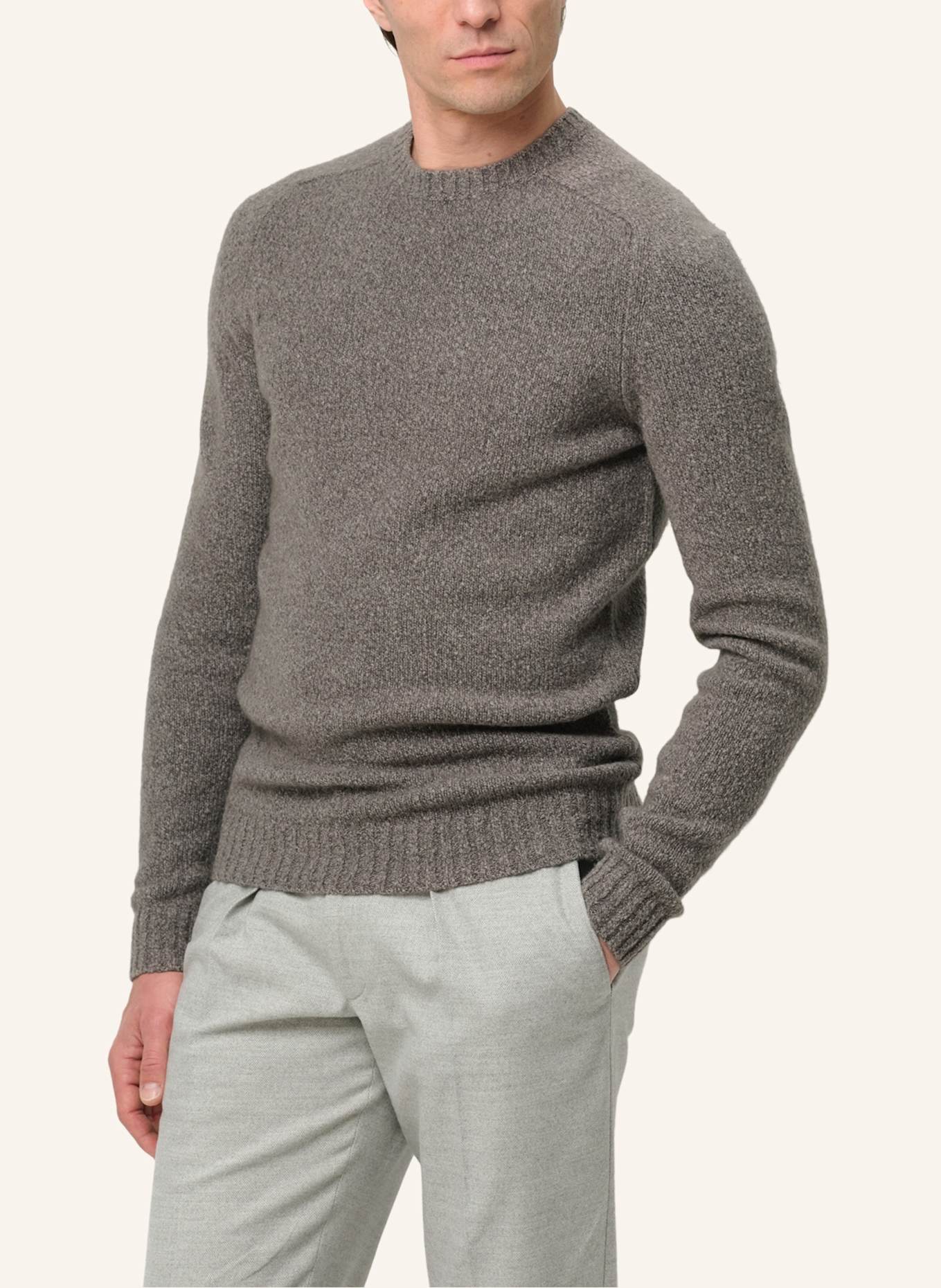 PROFUOMO Herren Pullover: HELLBRAUN