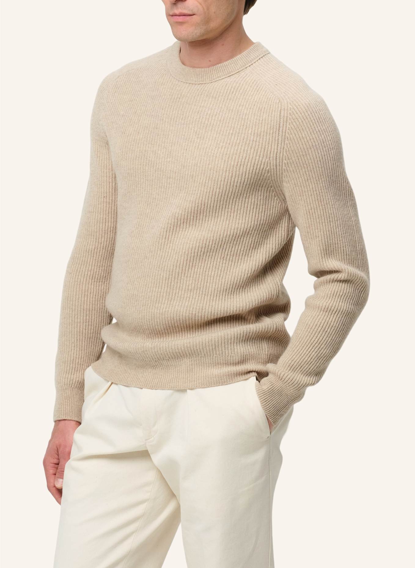 PROFUOMO Herren Pullover: HELLBRAUN