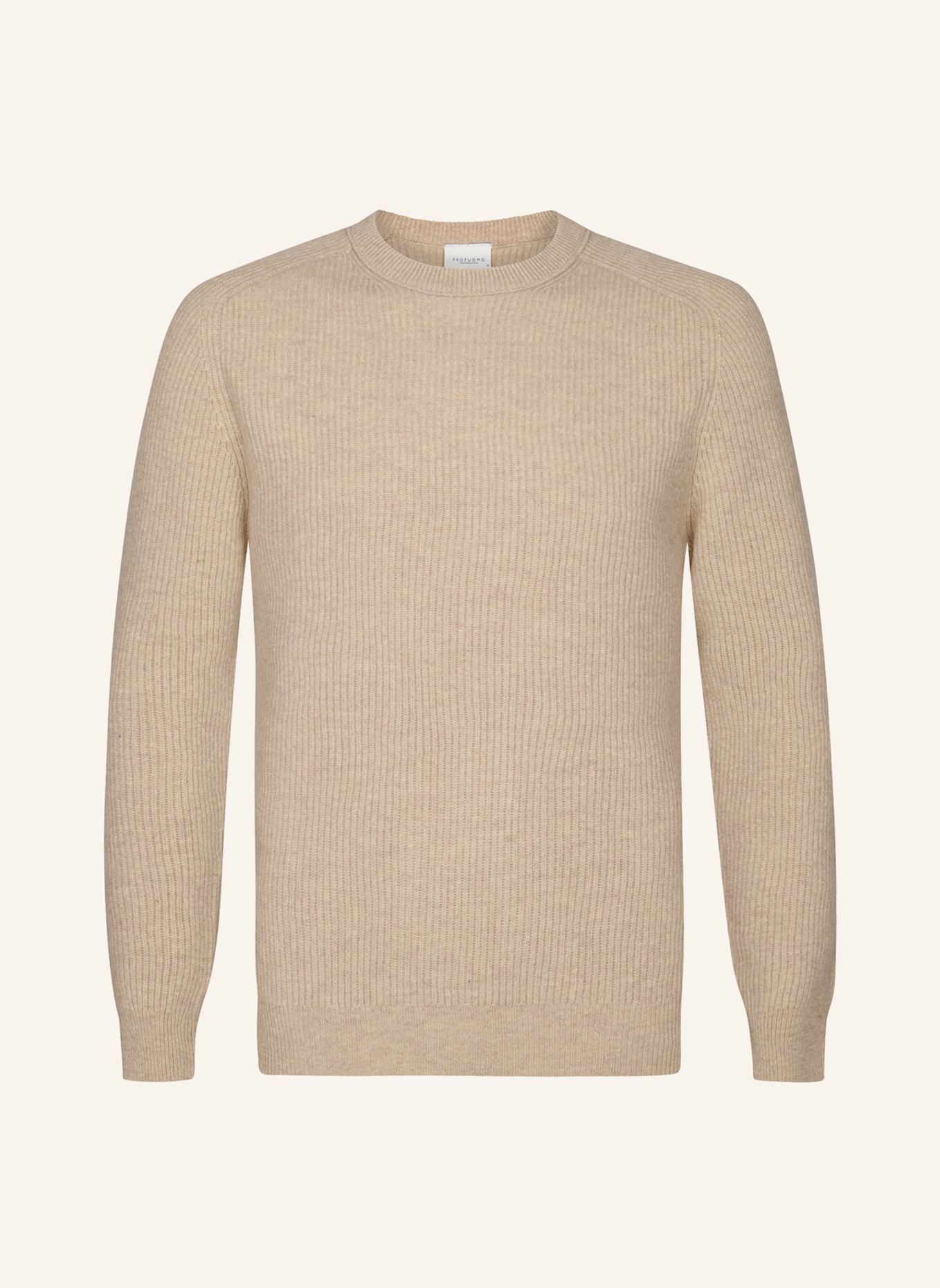 PROFUOMO Herren Pullover: HELLBRAUN