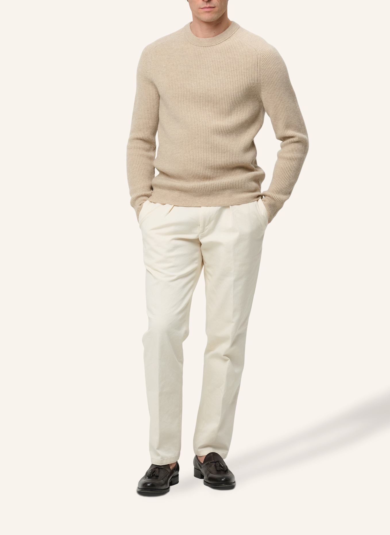 PROFUOMO Herren Pullover: HELLBRAUN