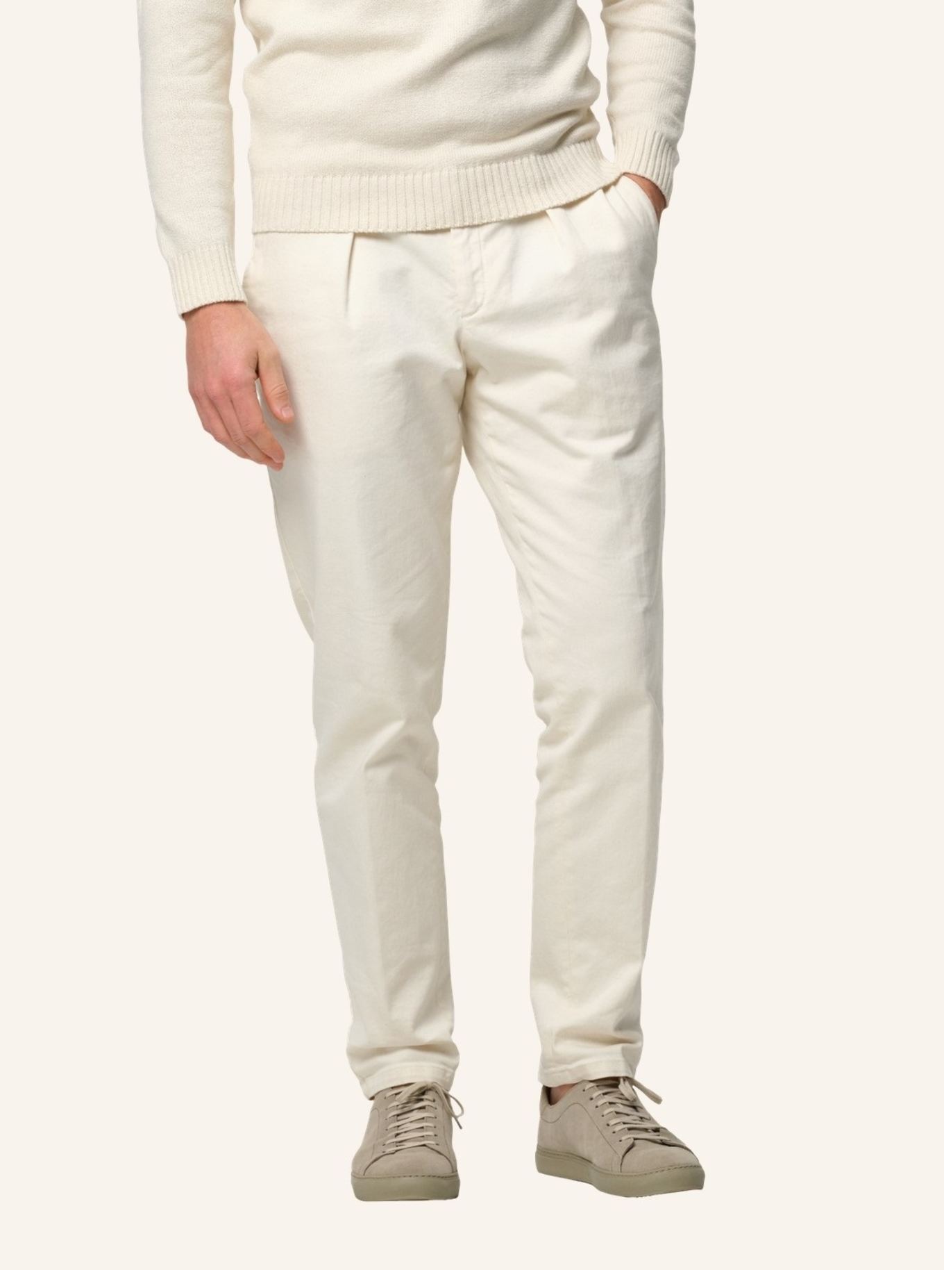 PROFUOMO Chino hose: ECRU/ WEISS