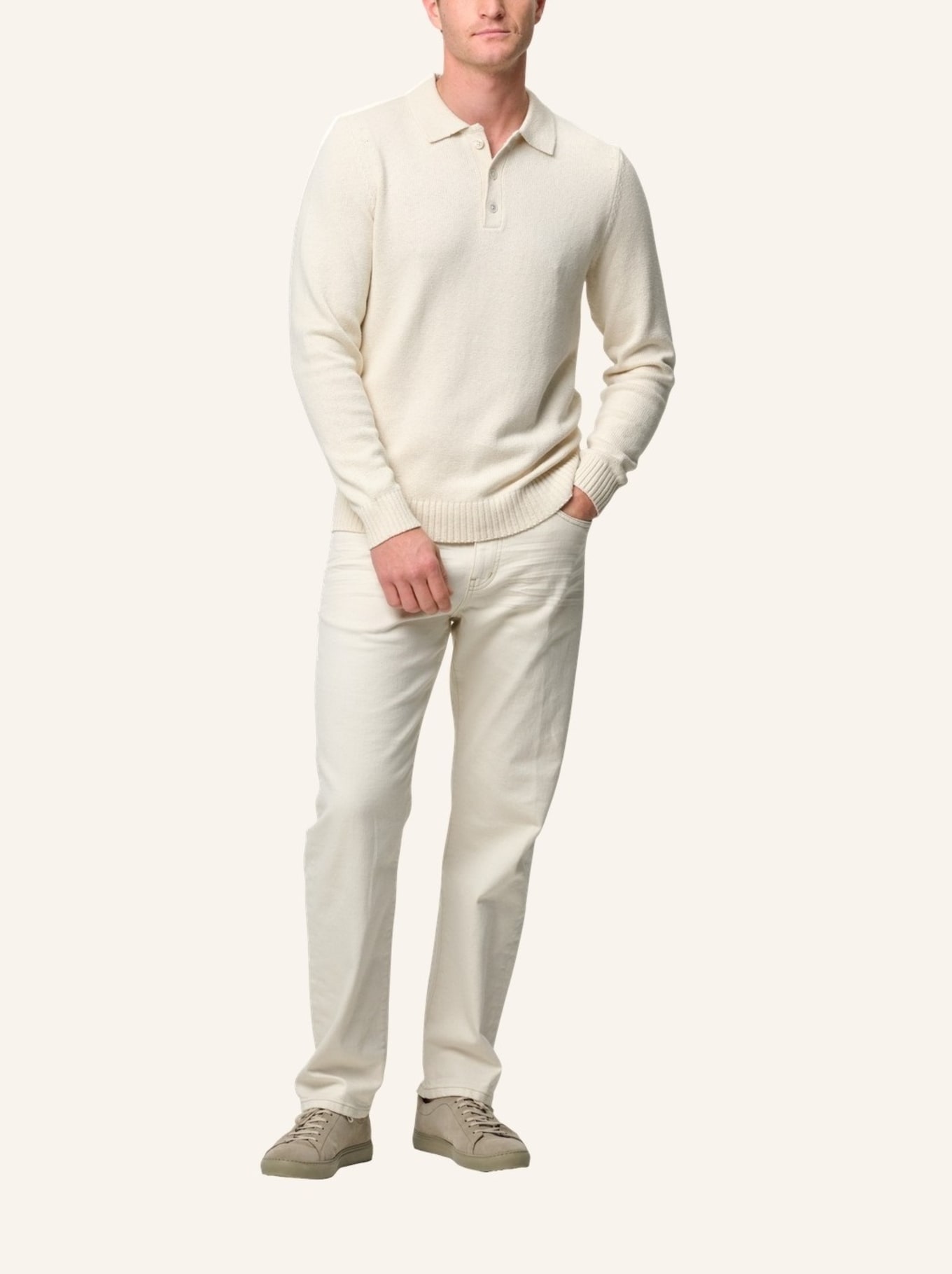 PROFUOMO Polo Langarm: WEISS