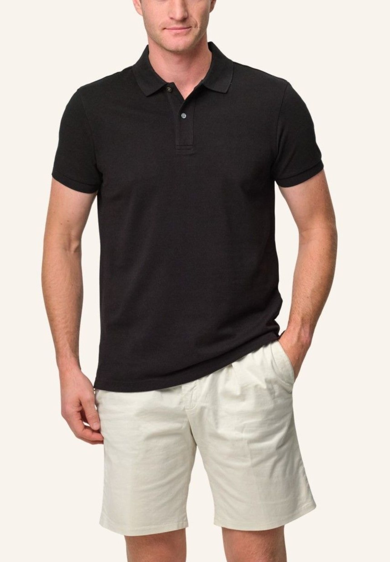 PROFUOMO Polo kurzarm: SCHWARZ