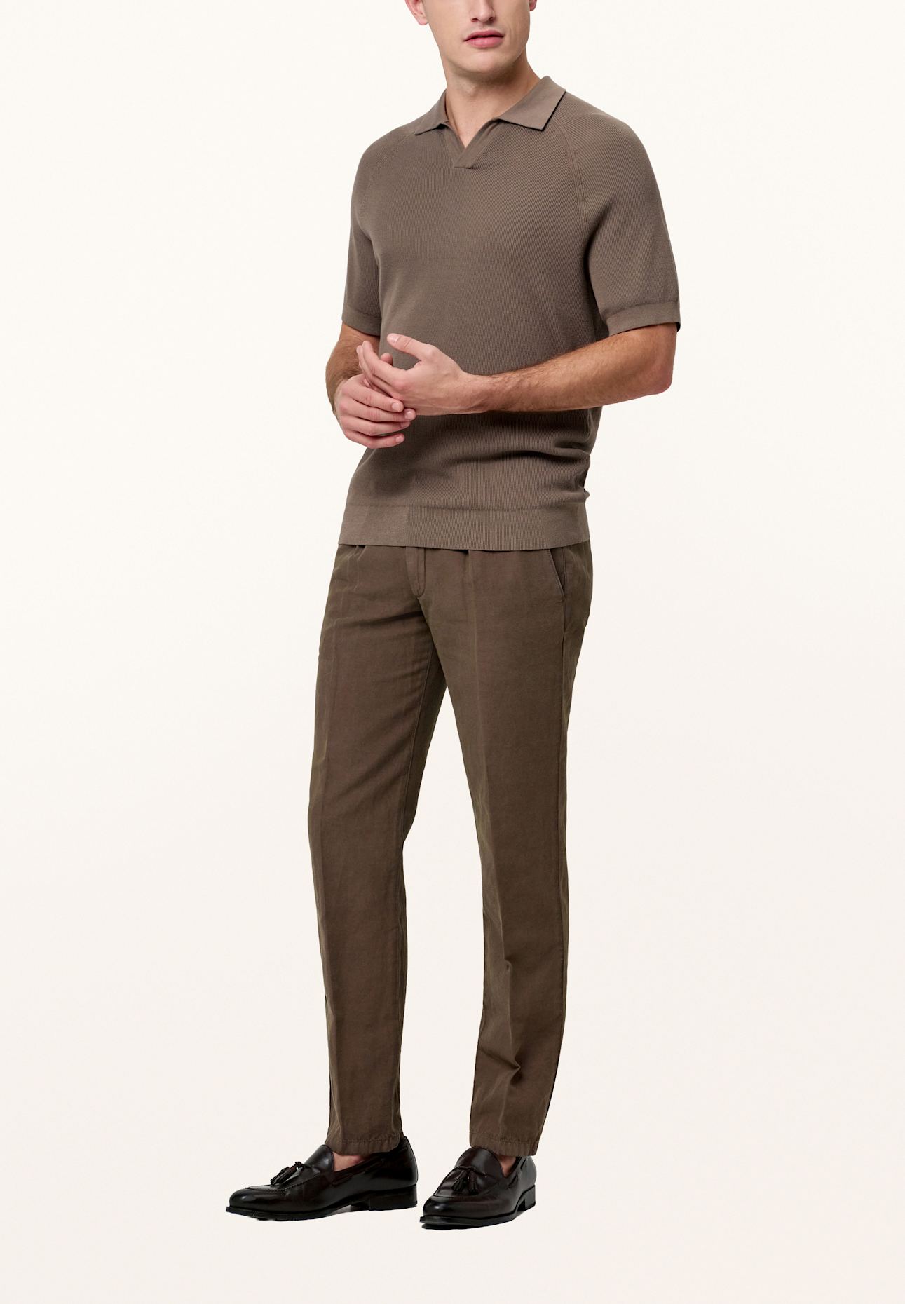 PROFUOMO Polo kurzarm: BRAUN