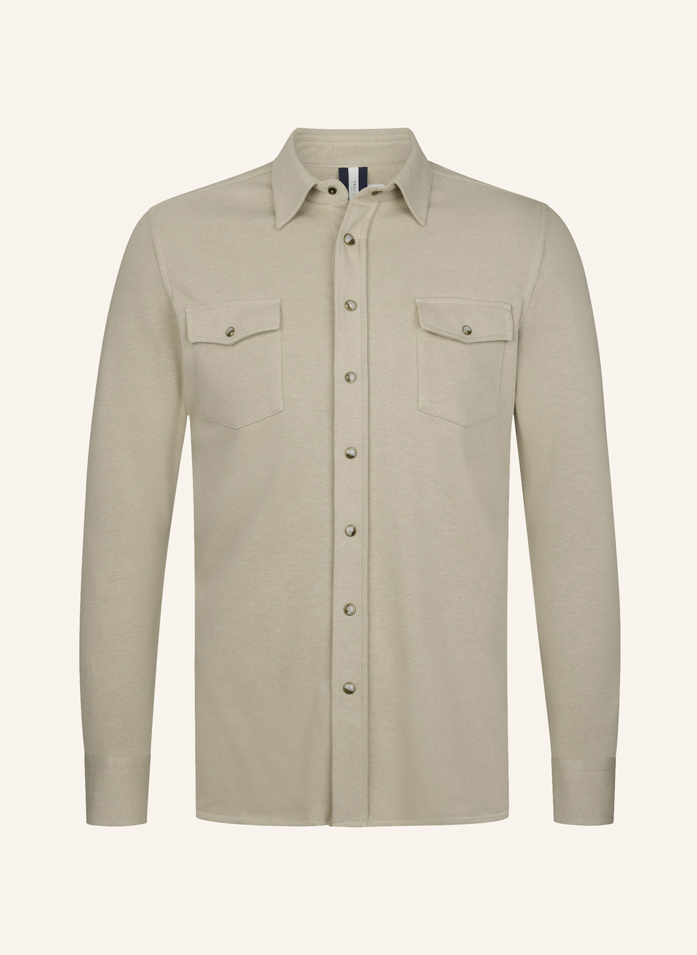 PROFUOMO Solid overshirt: BEIGE/ CREME