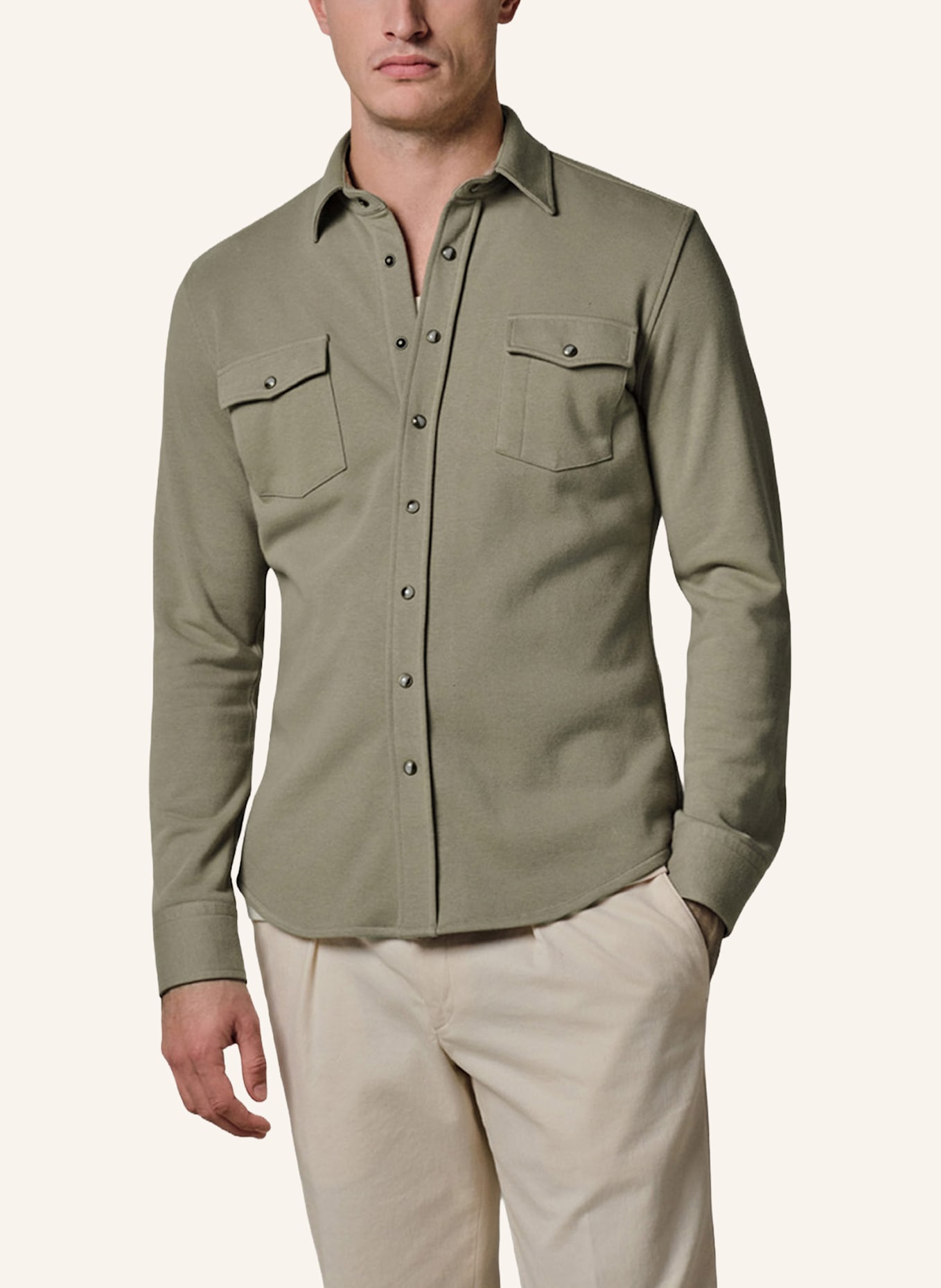 PROFUOMO Solid overshirt: GRÜN