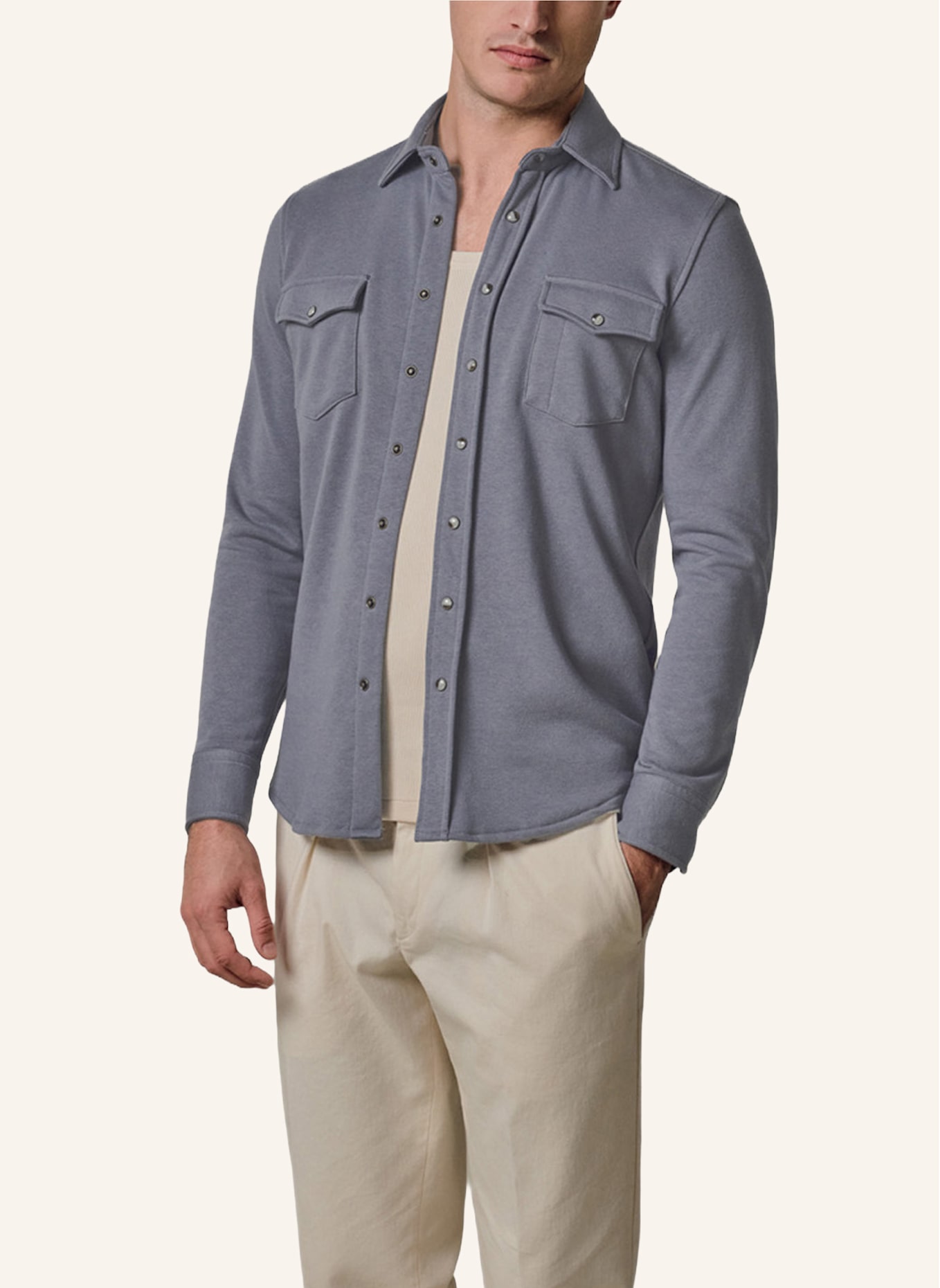 PROFUOMO Solid overshirt: BLAU