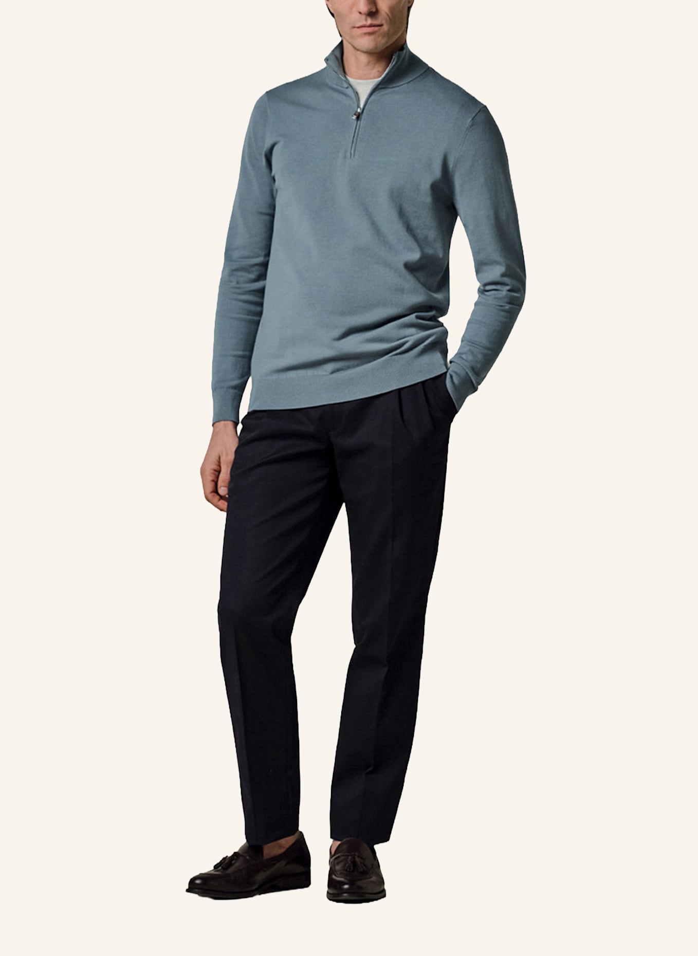 PROFUOMO Herren Troyer: BLAUGRAU