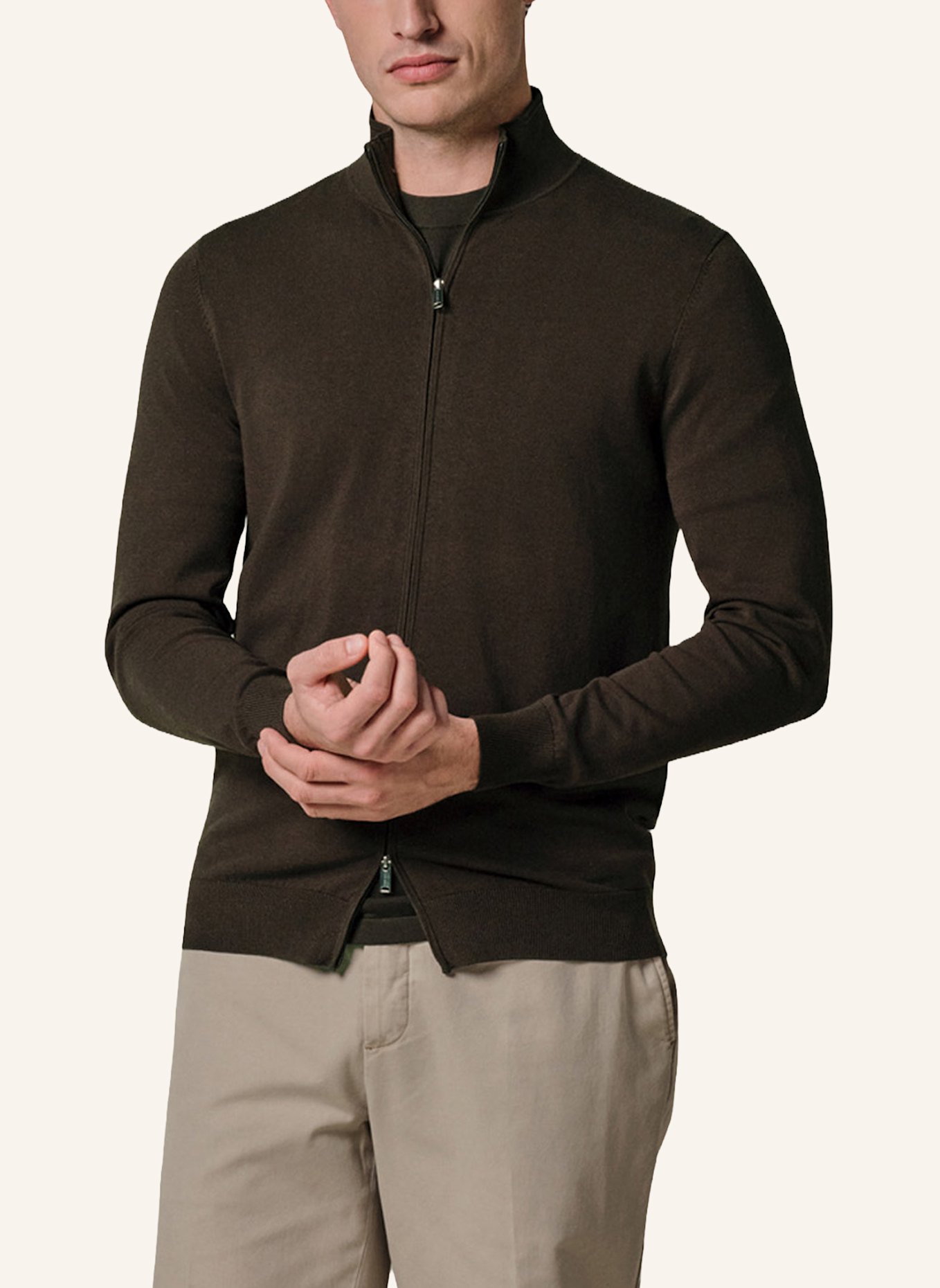 PROFUOMO Strickjacke: DUNKELBRAUN