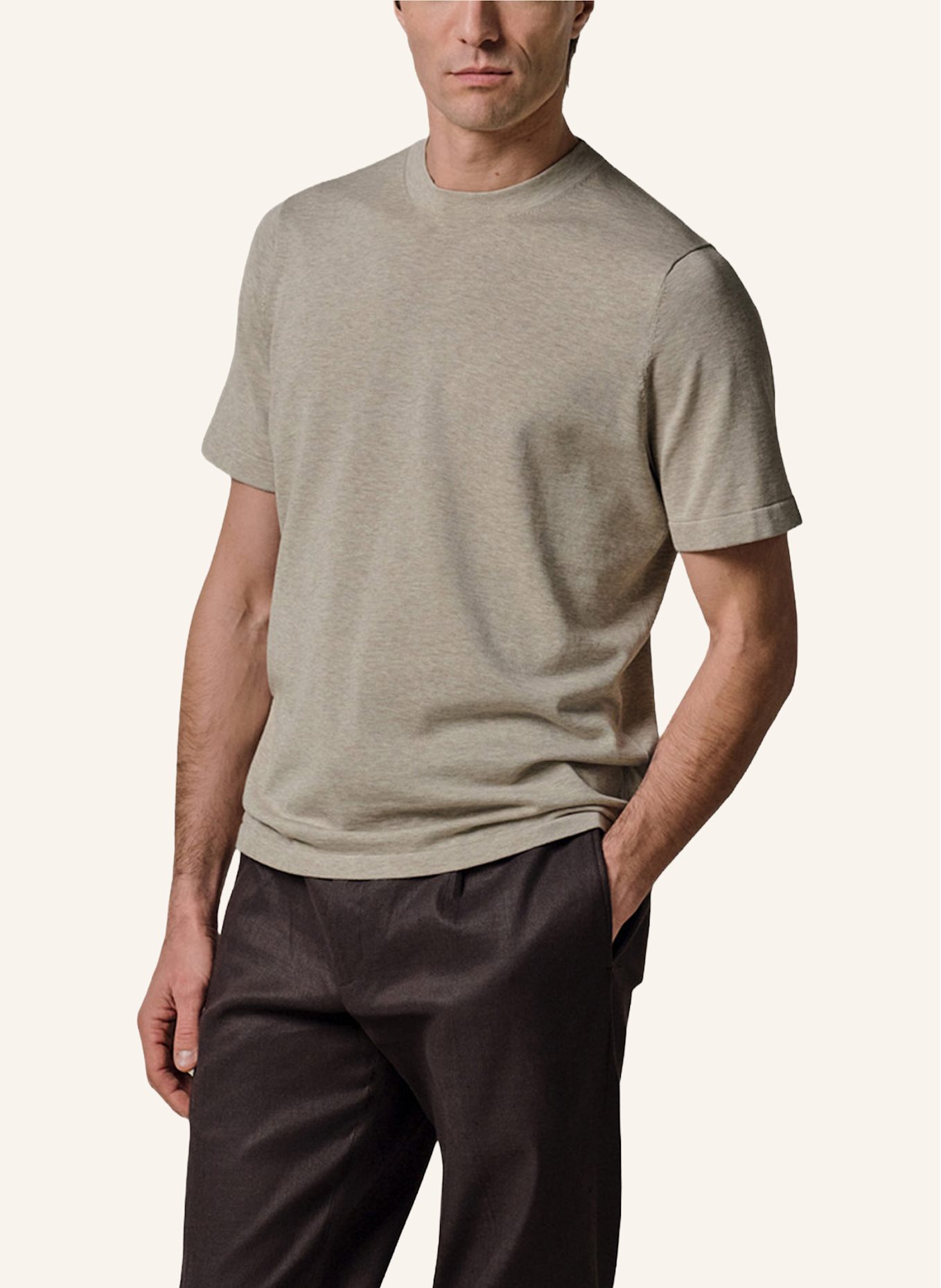 PROFUOMO T-Shirt: CREME/ BEIGE