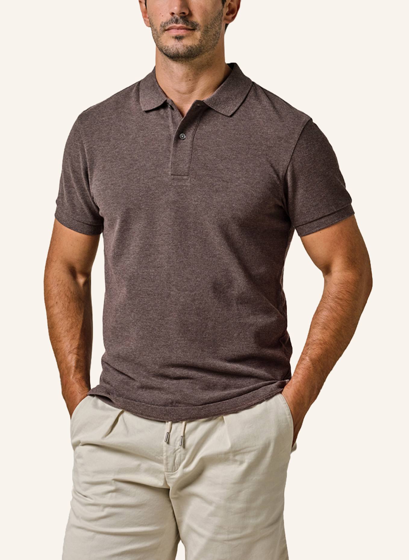 PROFUOMO Polo kurzarm: DUNKELBRAUN