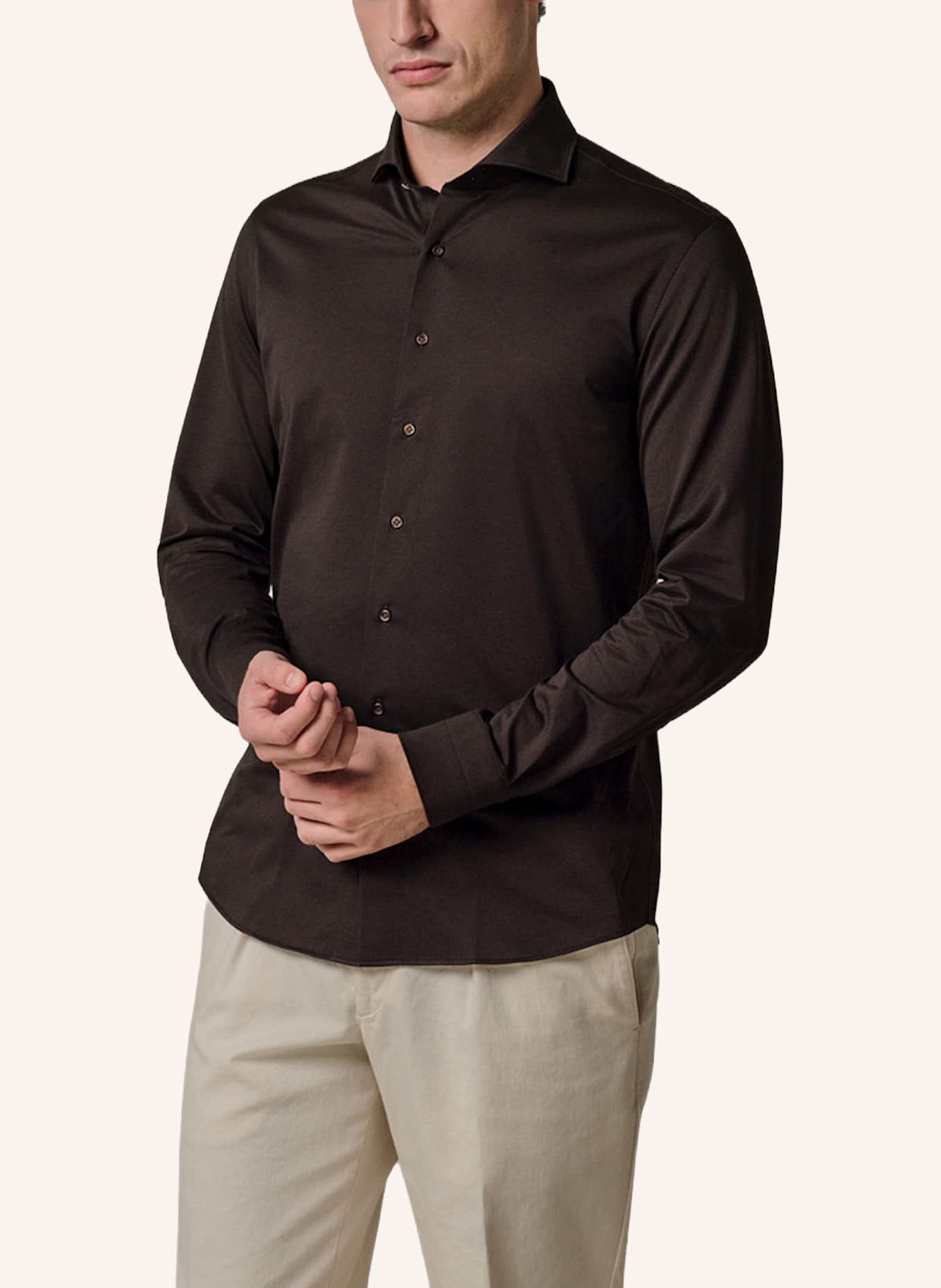 PROFUOMO Hemd Slim Fit: DUNKELBRAUN