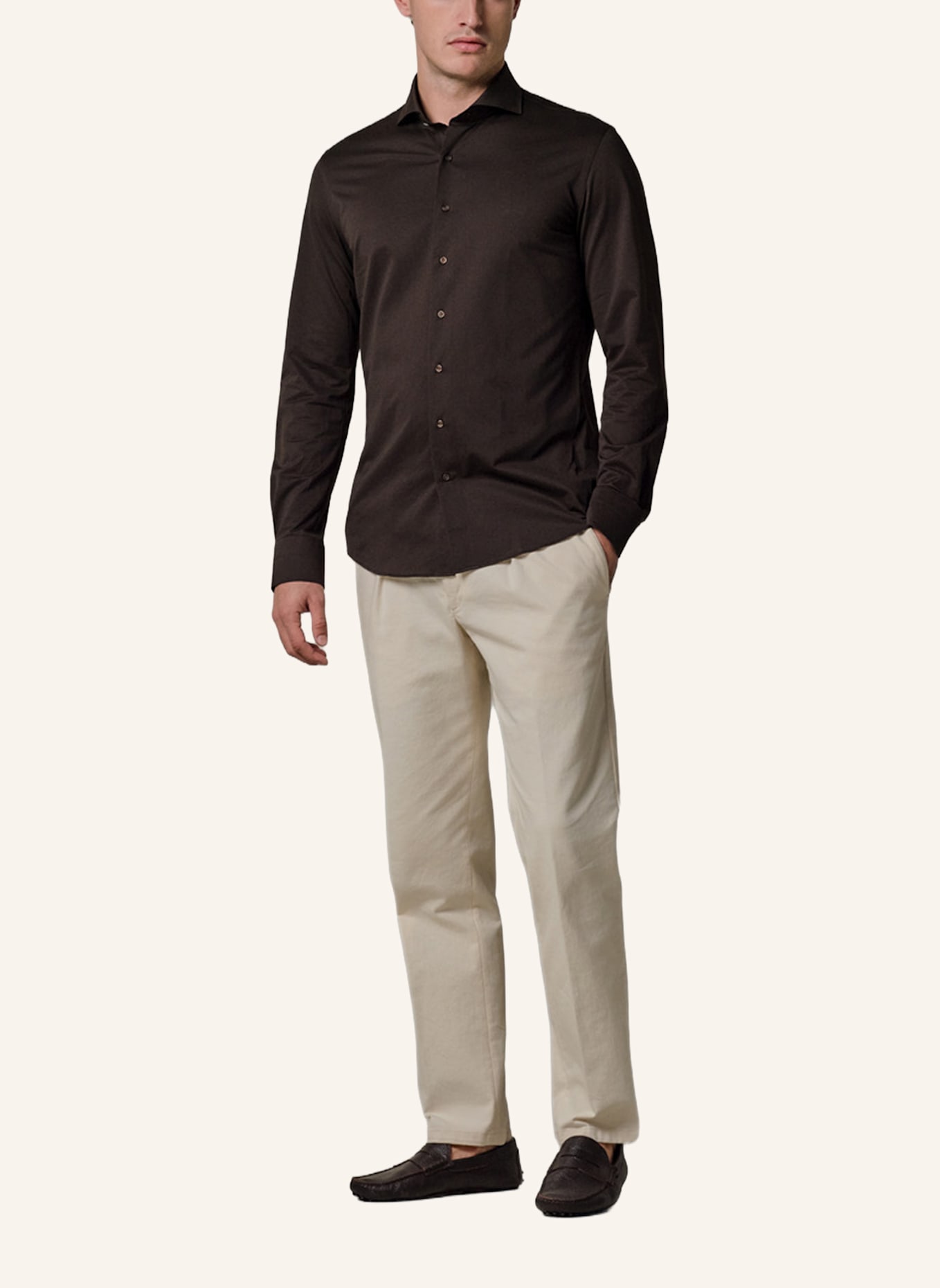 PROFUOMO Hemd Slim Fit: DUNKELBRAUN