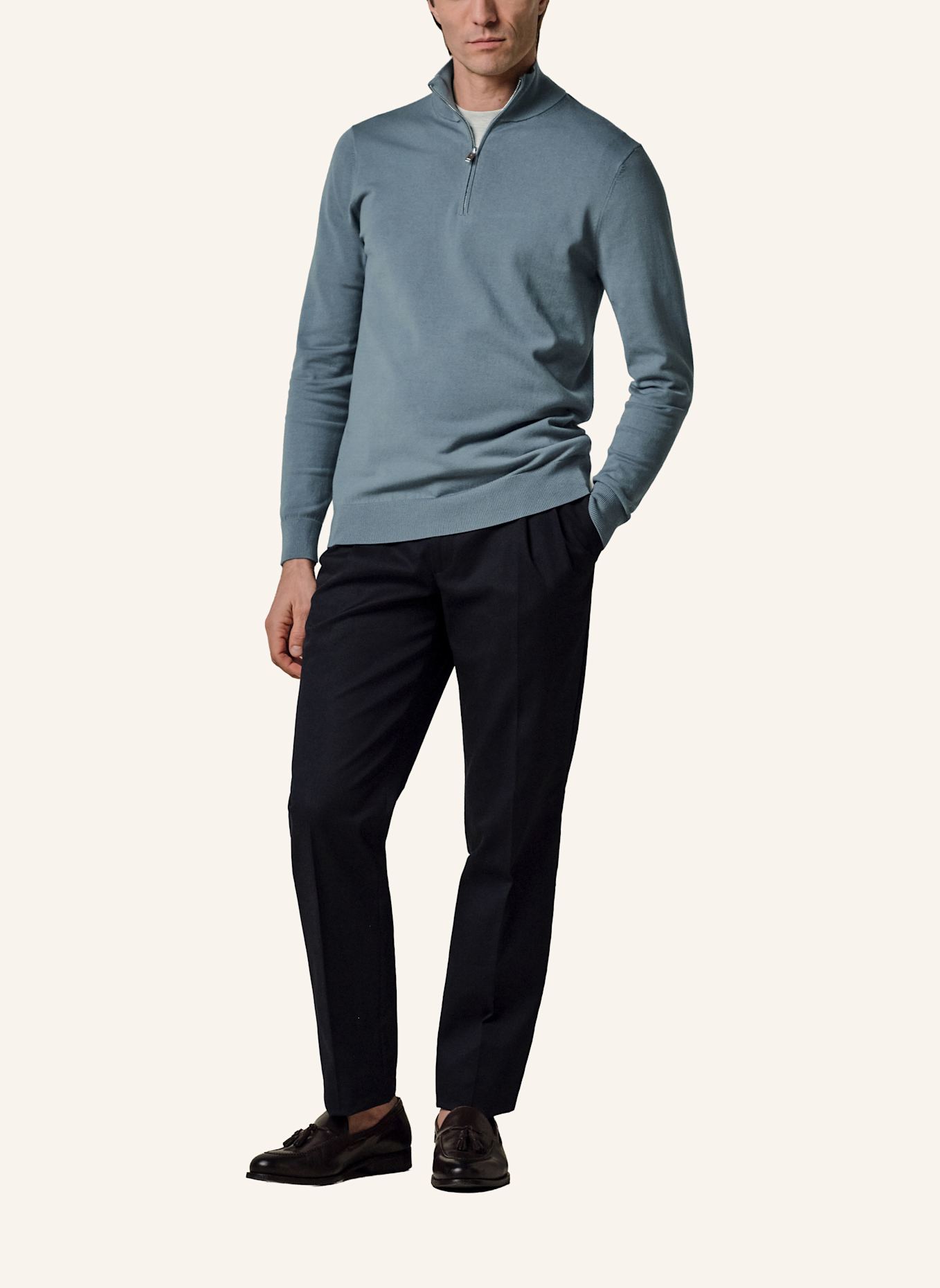 PROFUOMO Herren Troyer: BLAUGRAU