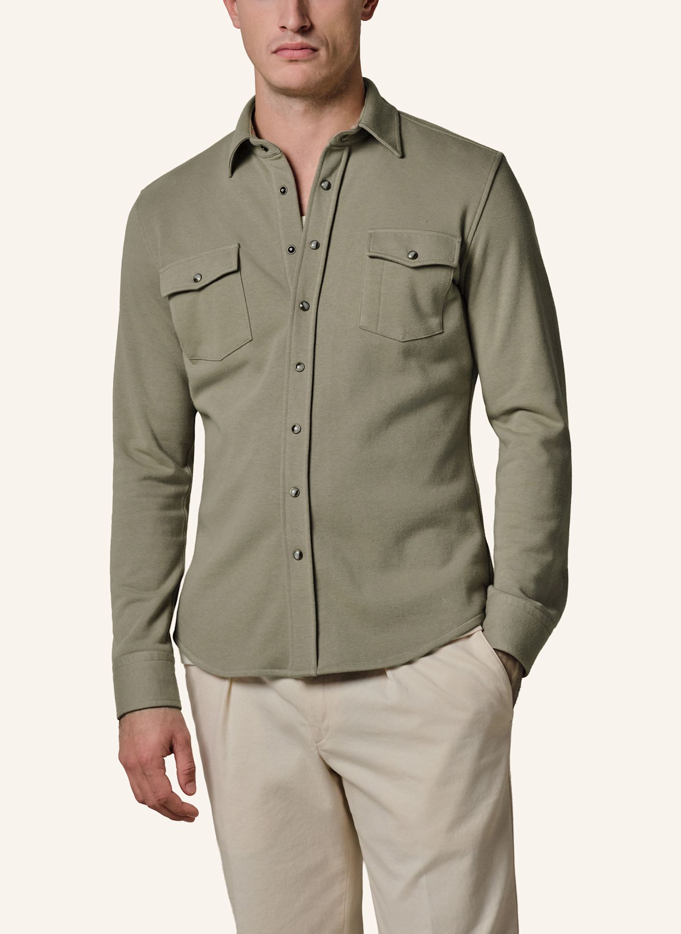PROFUOMO Solid overshirt: GRÜN