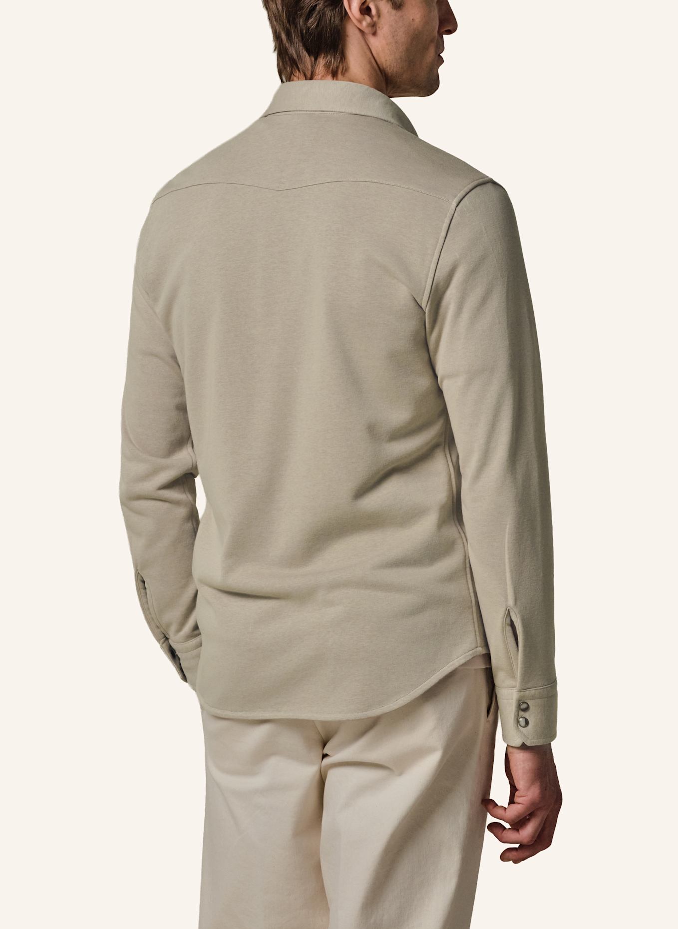 PROFUOMO Solid overshirt: BEIGE/ CREME
