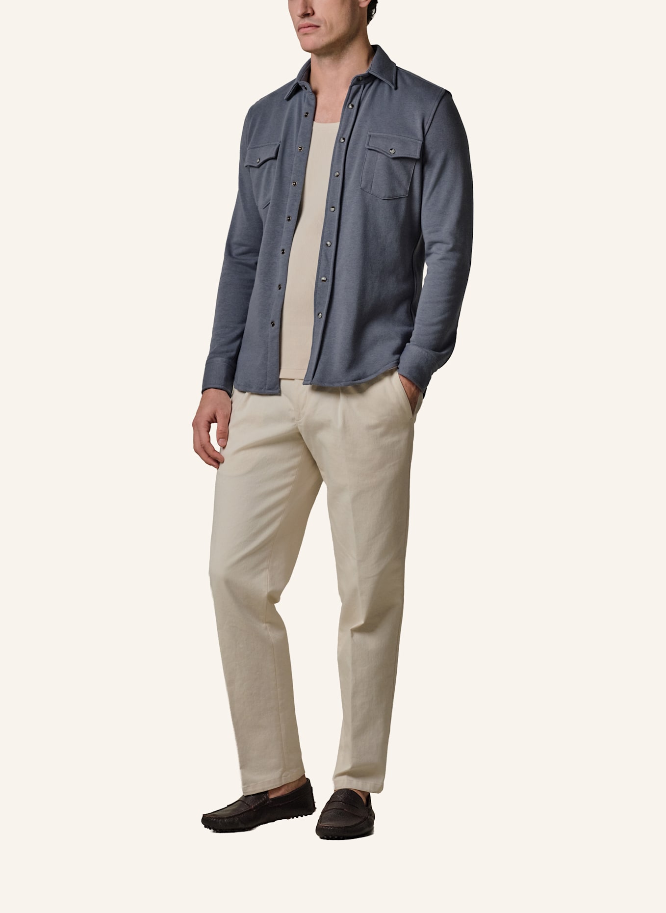 PROFUOMO Solid overshirt: BLAU