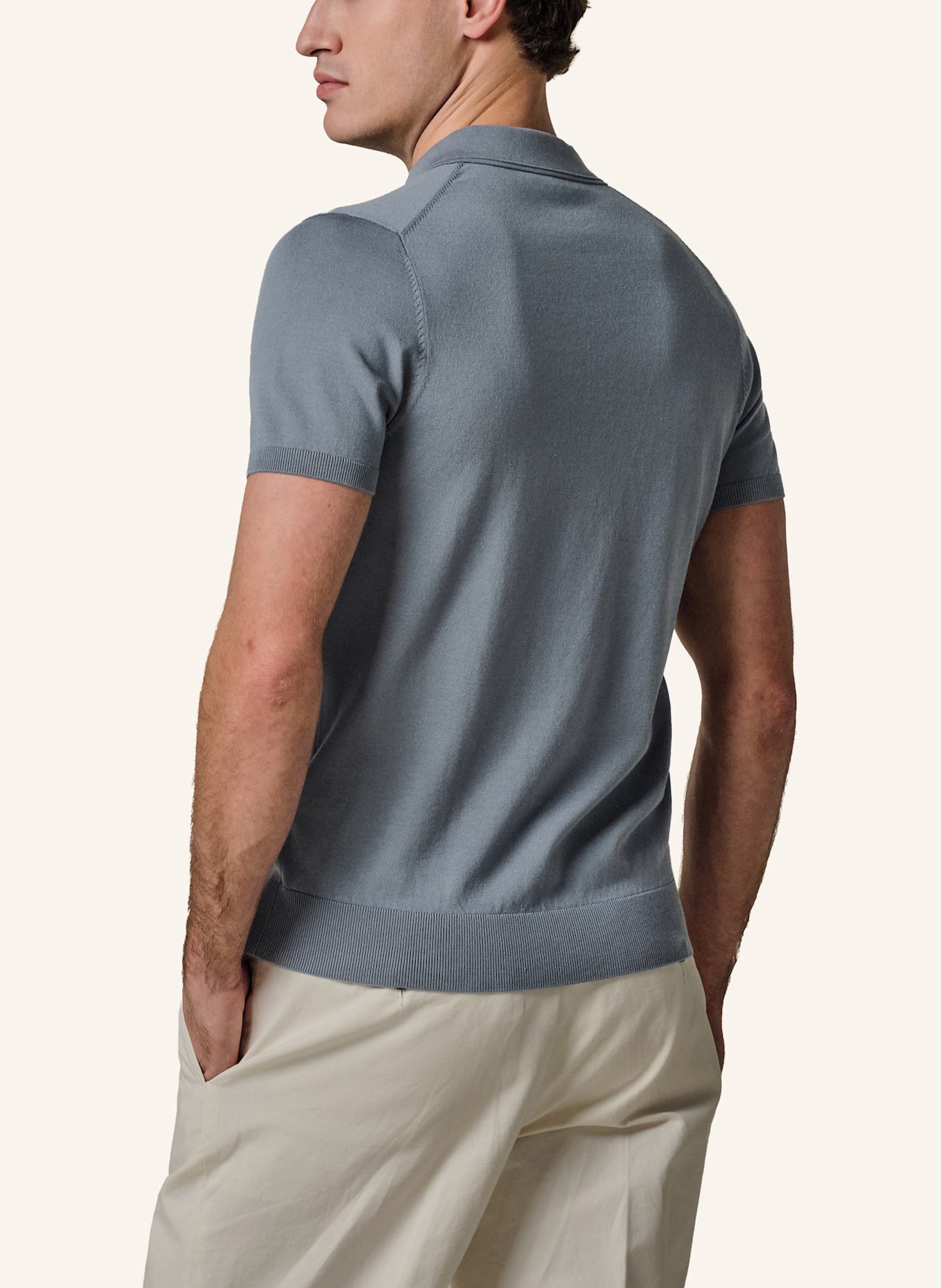 PROFUOMO Polo kurzarm: BLAUGRAU